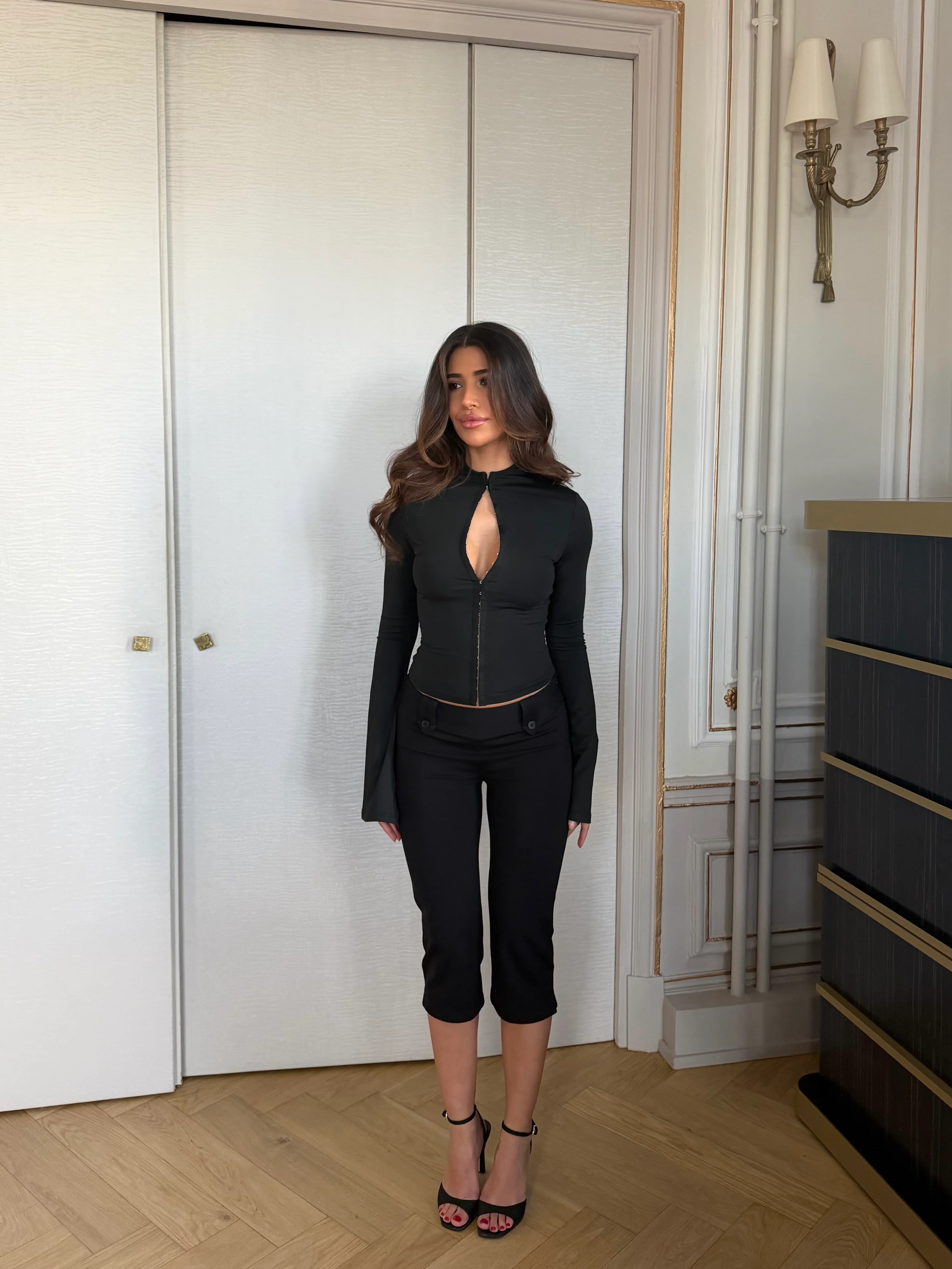 Ava Long Sleeve Top - Schwarz - Image 5