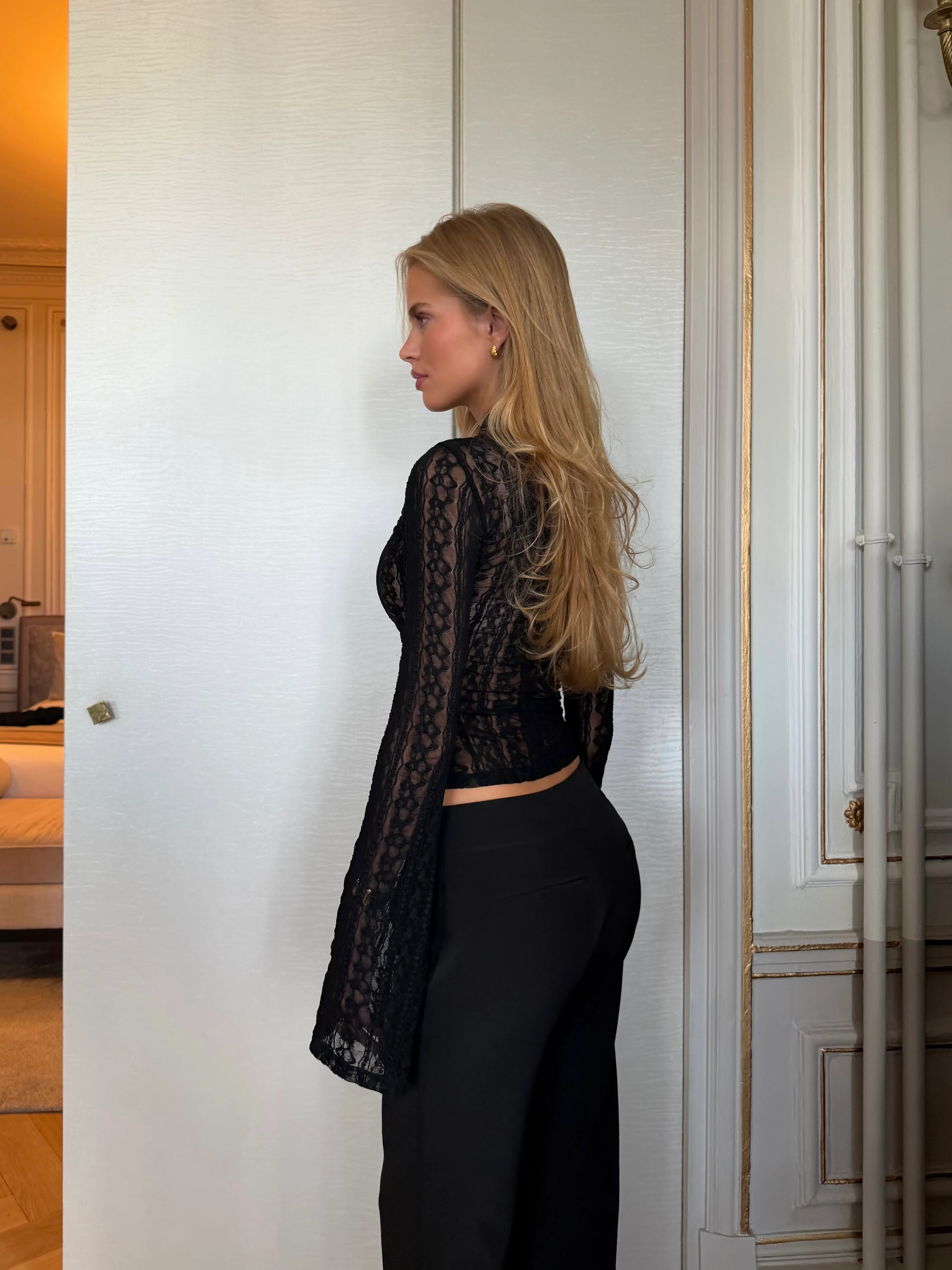 Ayla Lace Top - Schwarz - Image 3