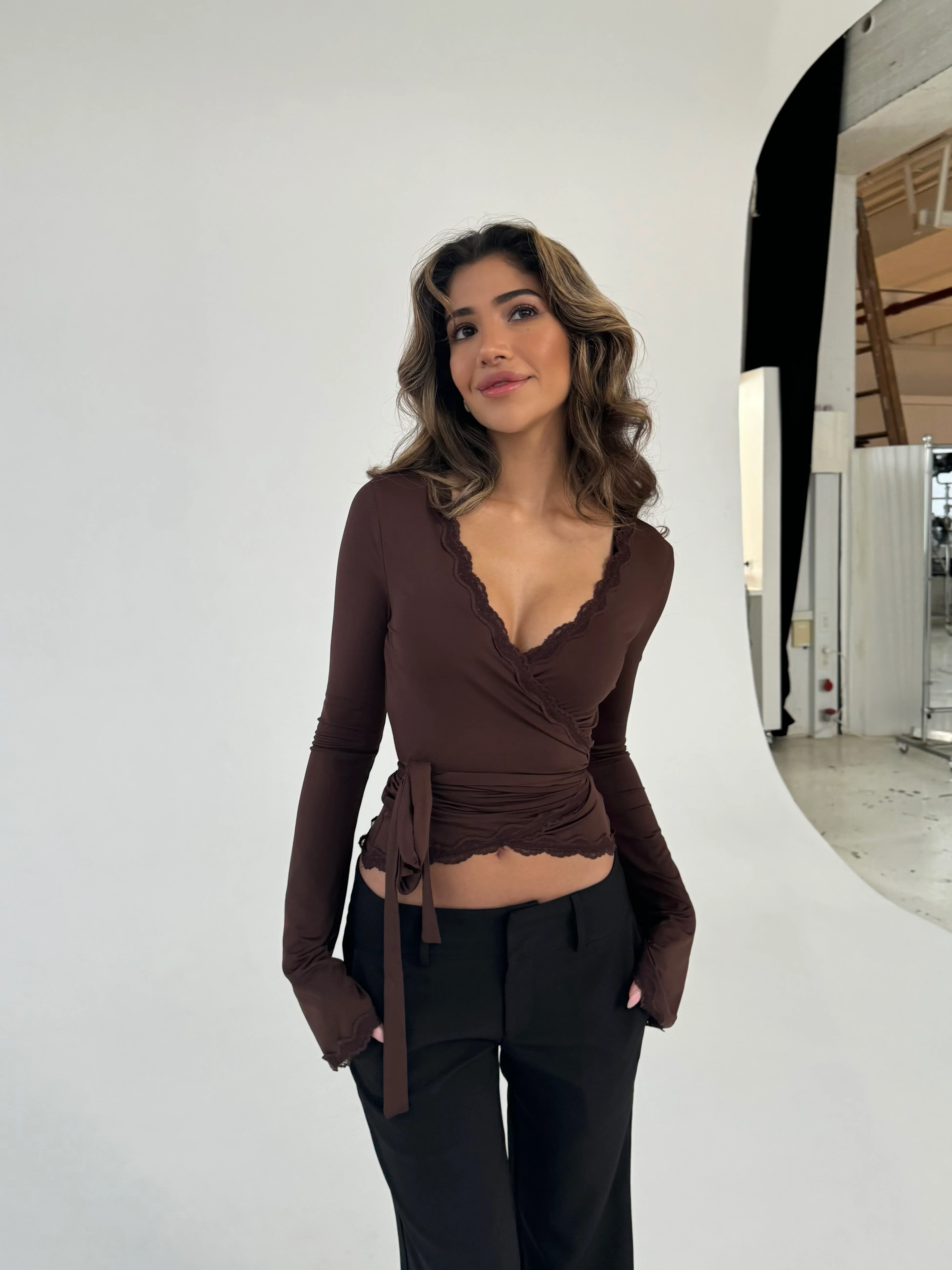 Ballerina Basic Top - Dunkelbraun