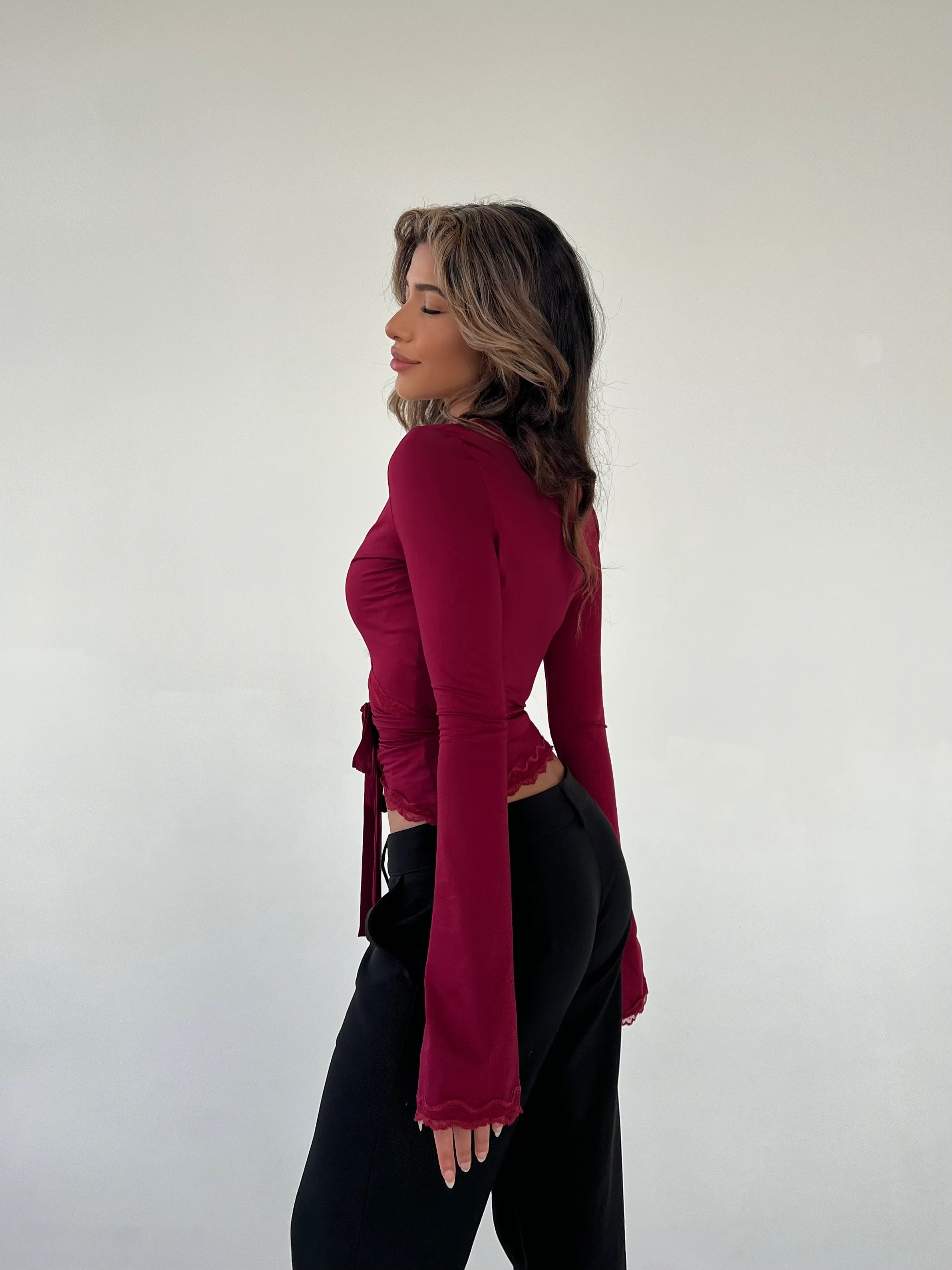 Ballerina Basic Top - Dunkelrot - Image 2