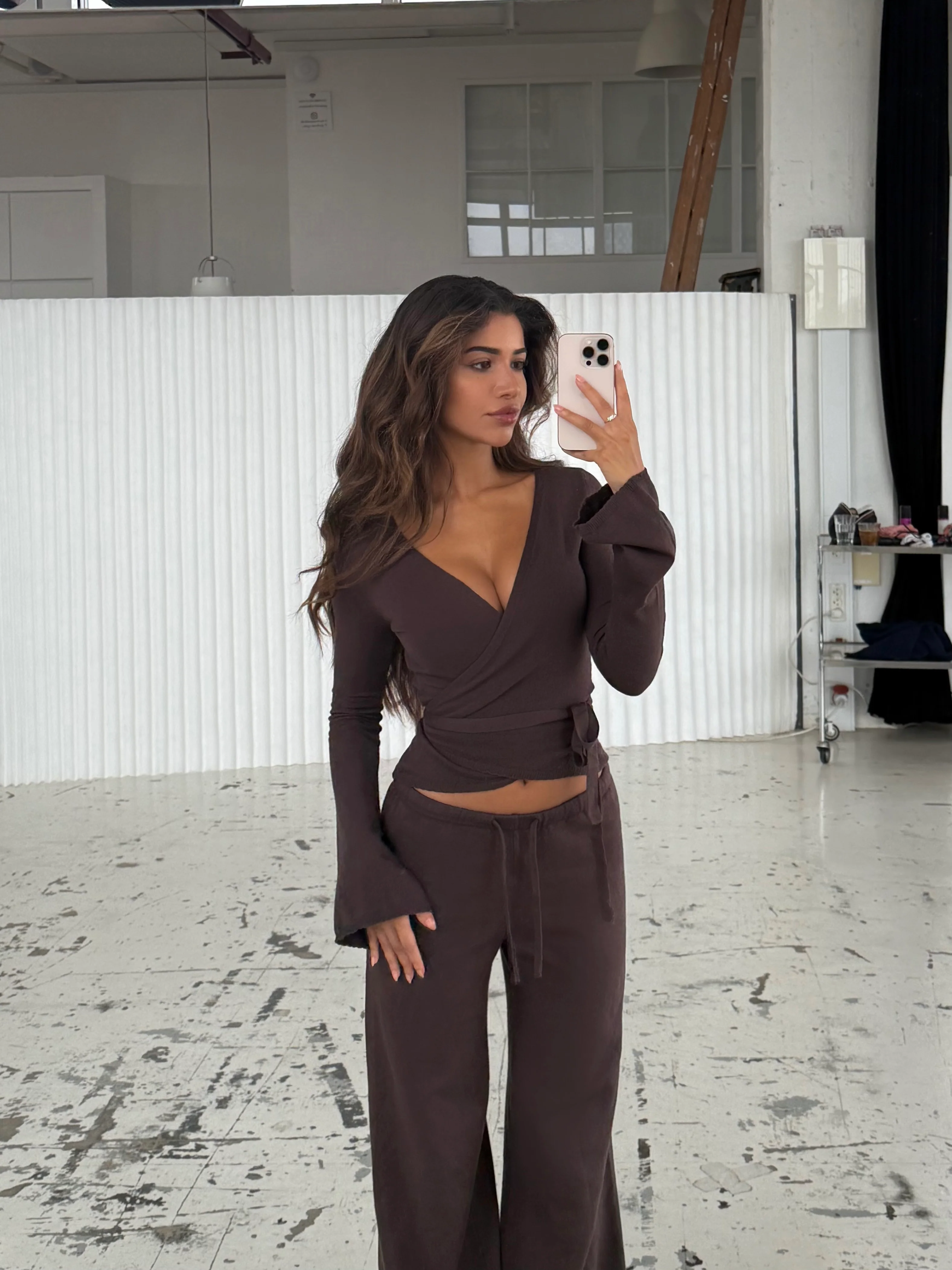 Ballerina knit top - Dunkelbraun 