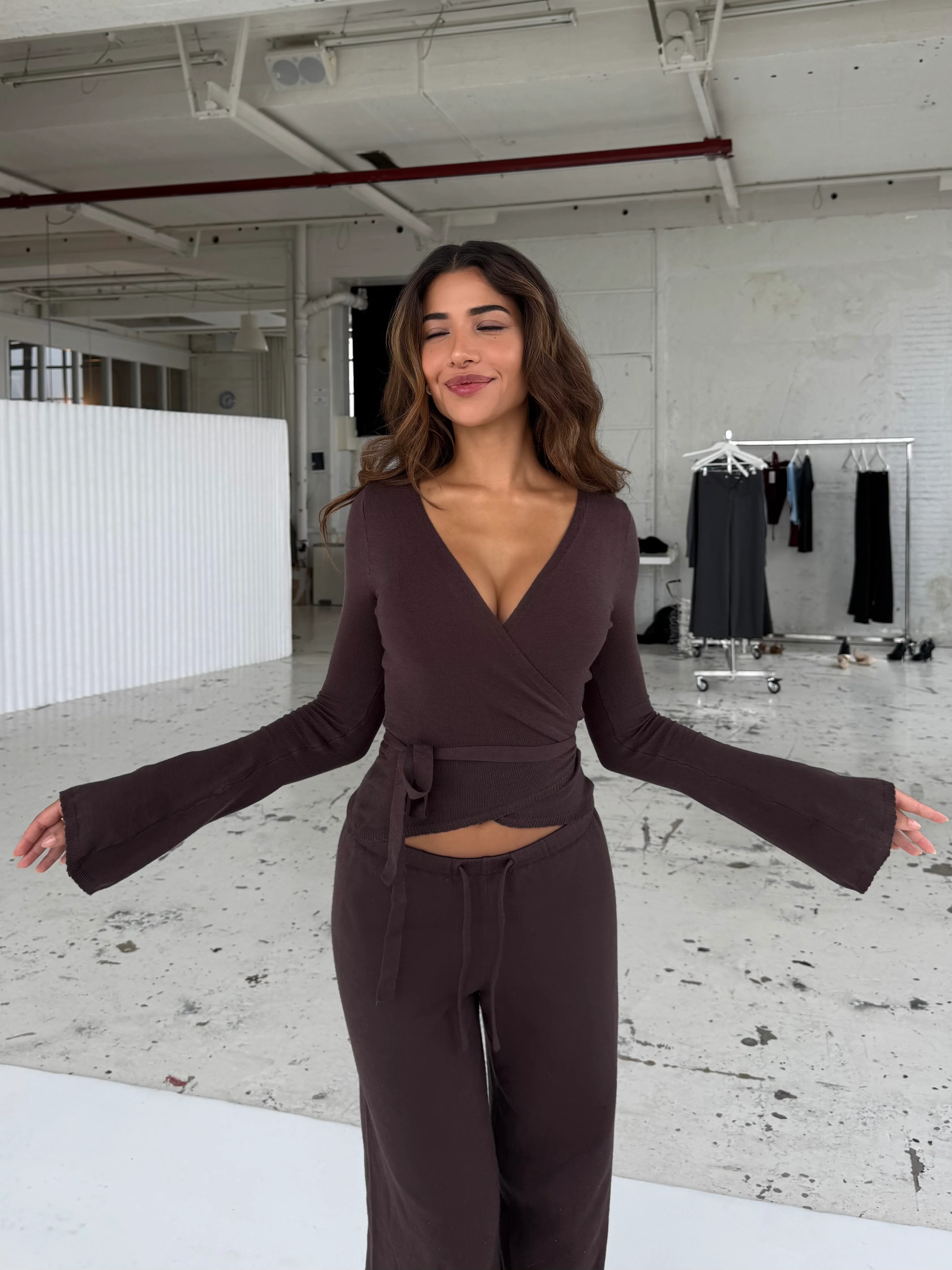 Ballerina knit top - Dunkelbraun  - Image 3
