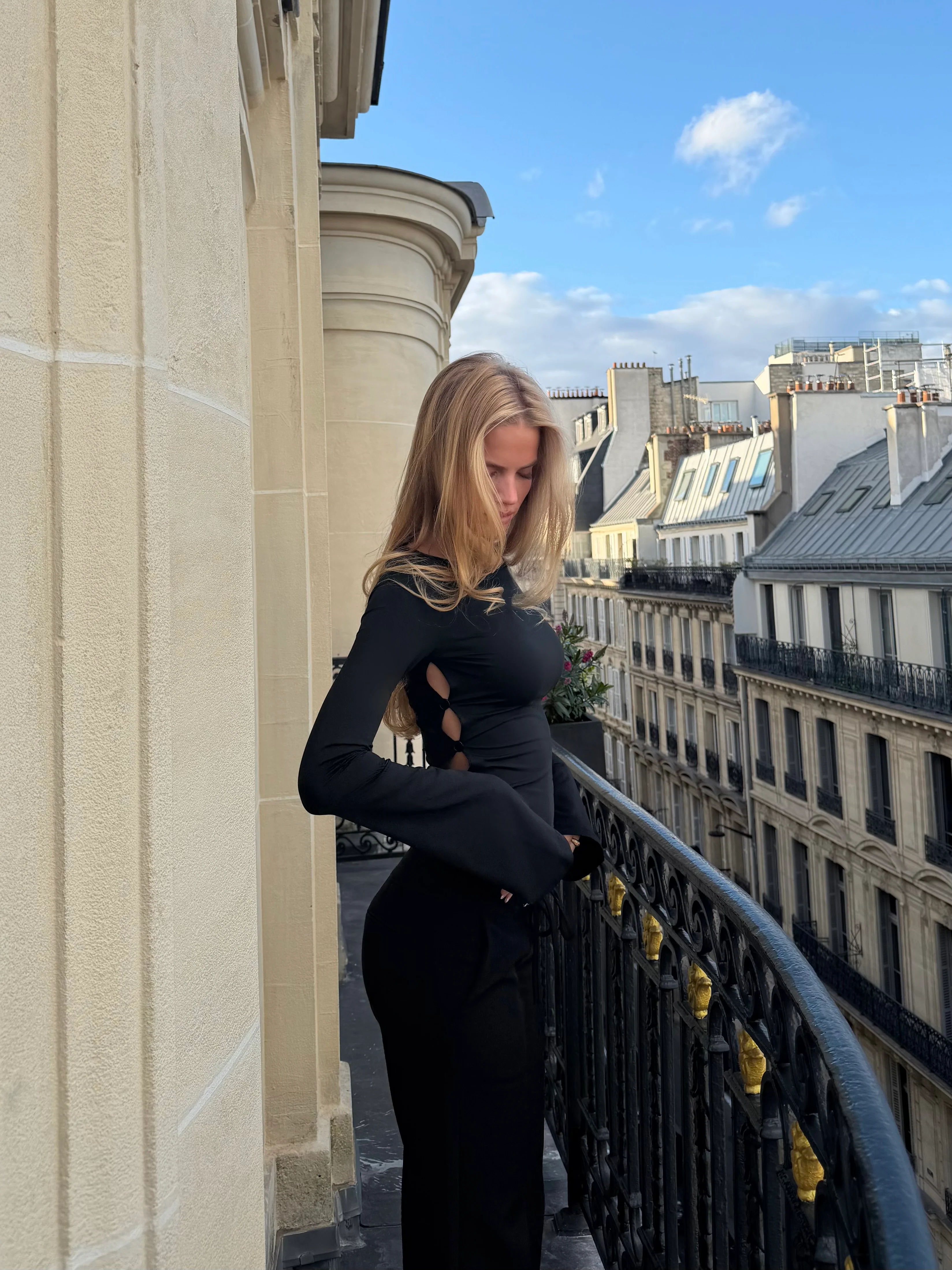 Eda Long Sleeve Top - Schwarz