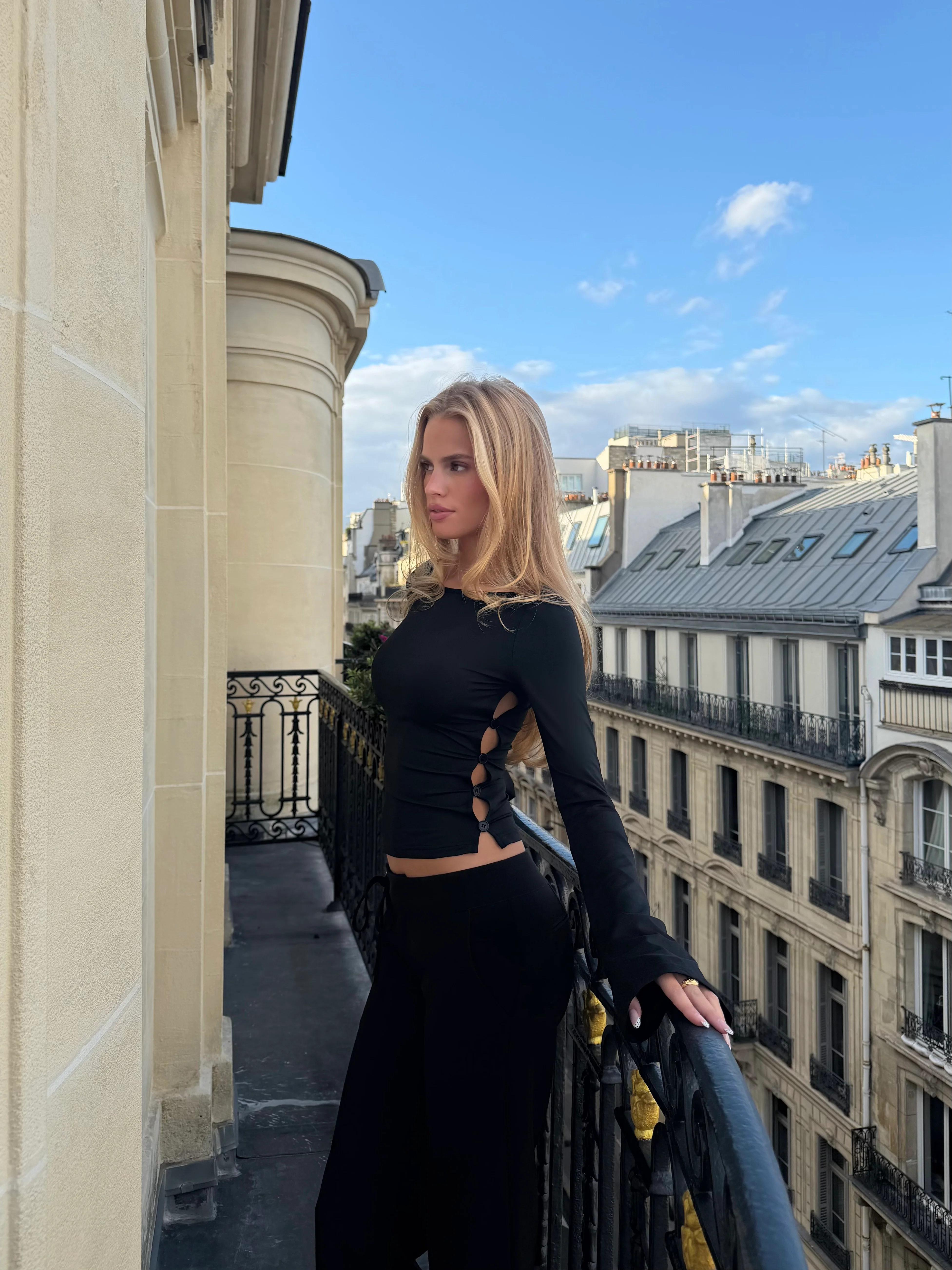 Eda Long Sleeve Top - Schwarz - Image 4
