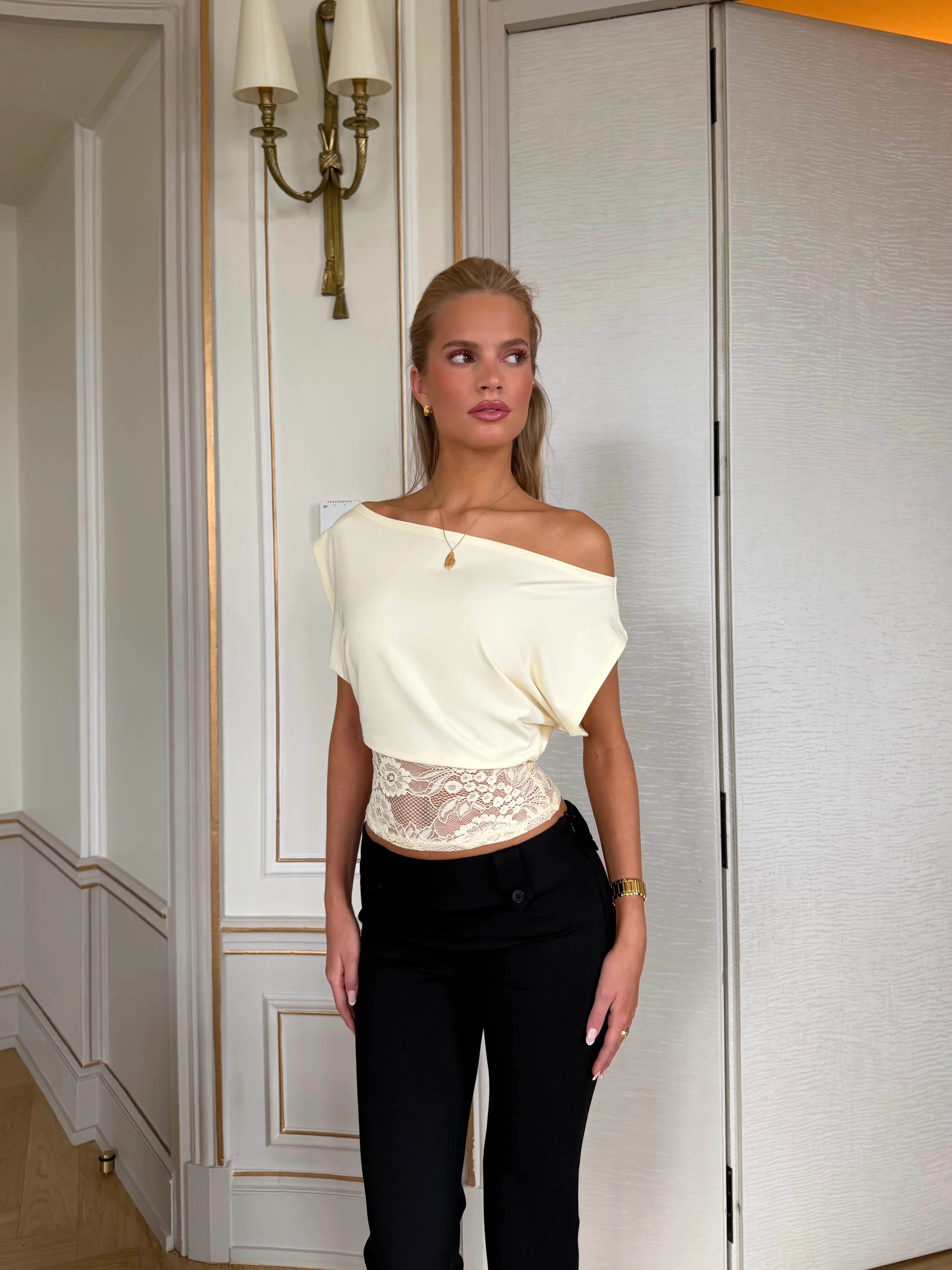 Hera basic lace top - Hellgelb - Image 2