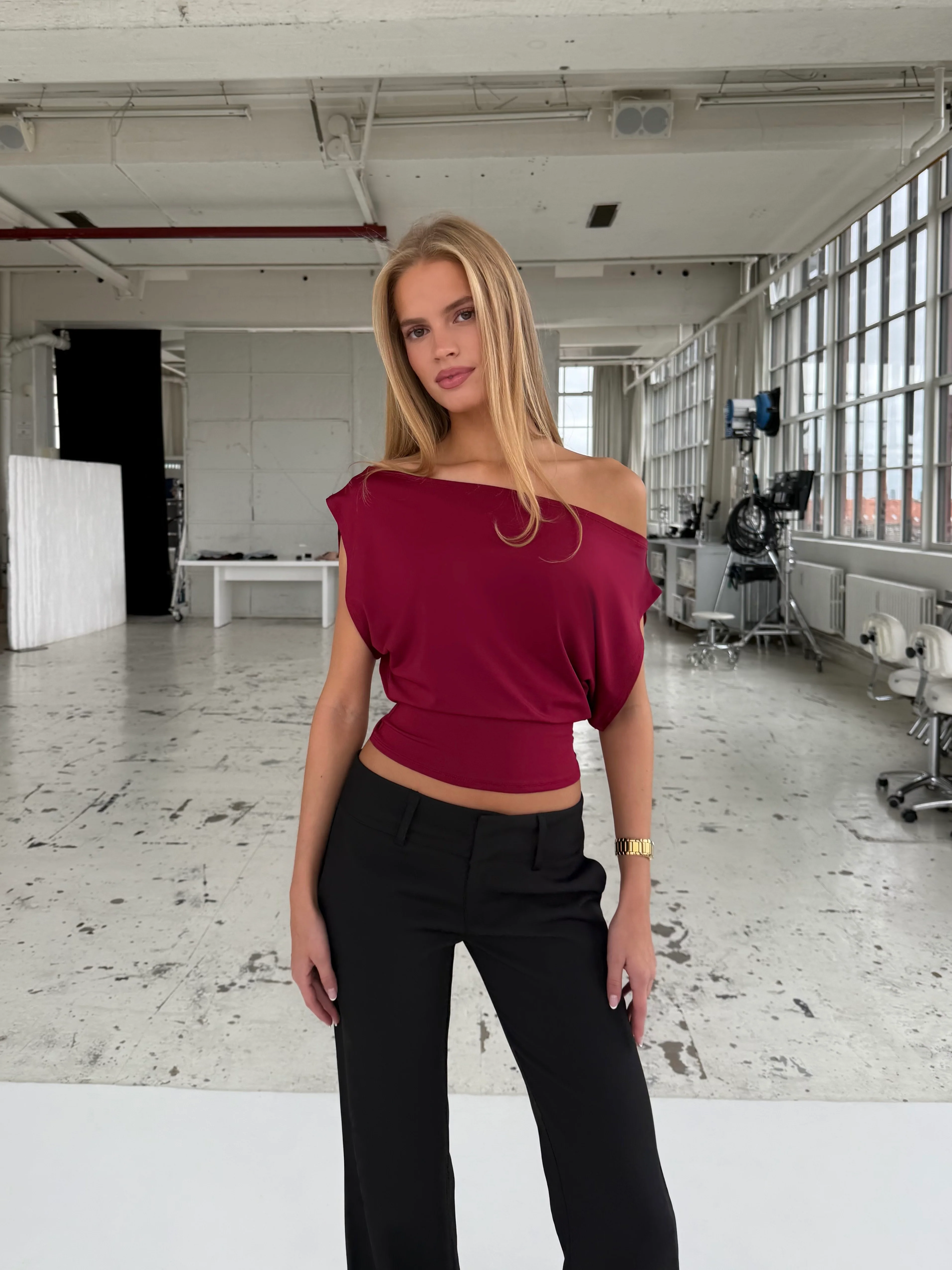 Hera Basic Top - Dunkelrot
