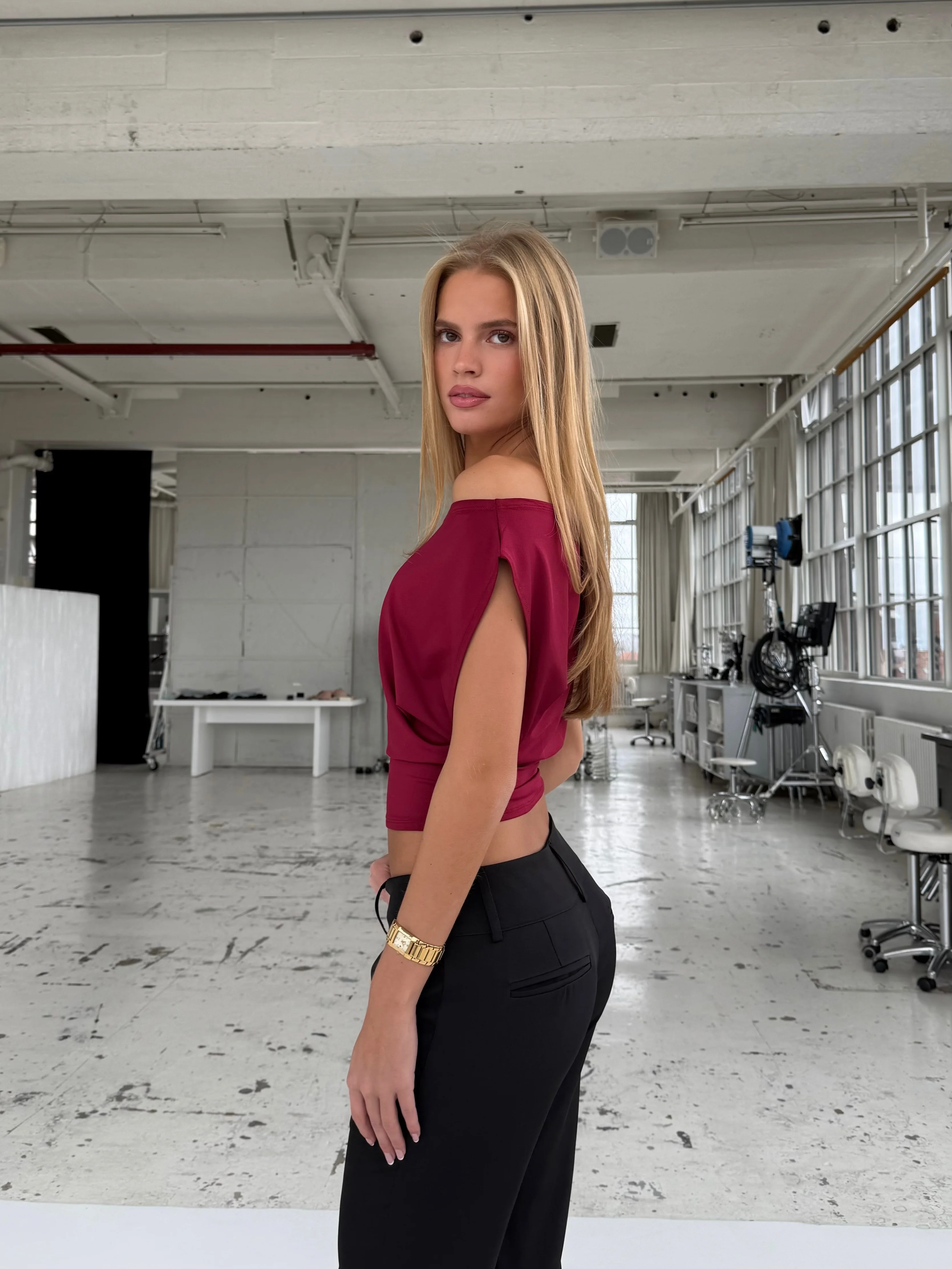 Hera Basic Top - Dunkelrot - Image 2
