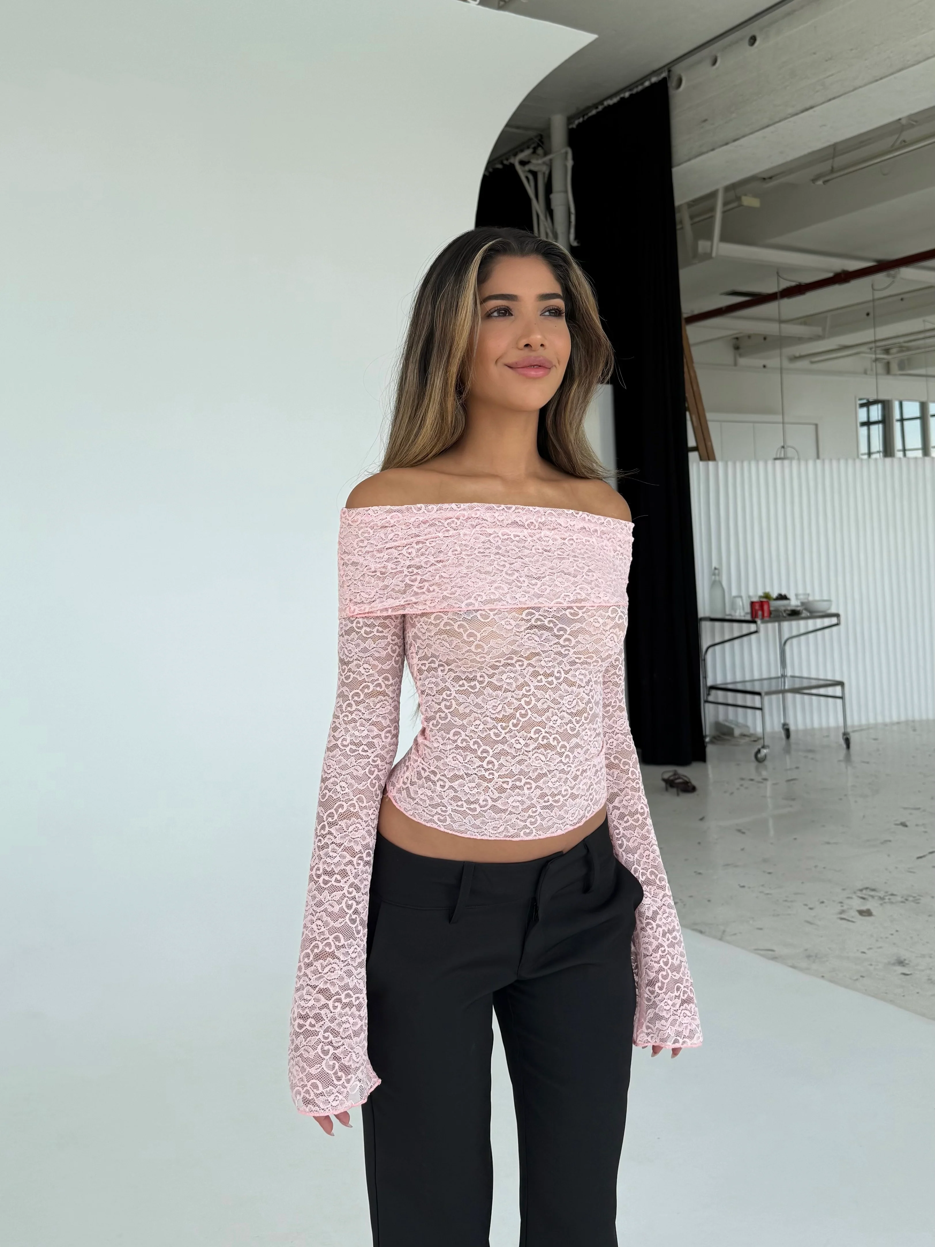 Kaia Lace Top - Pink - Image 5