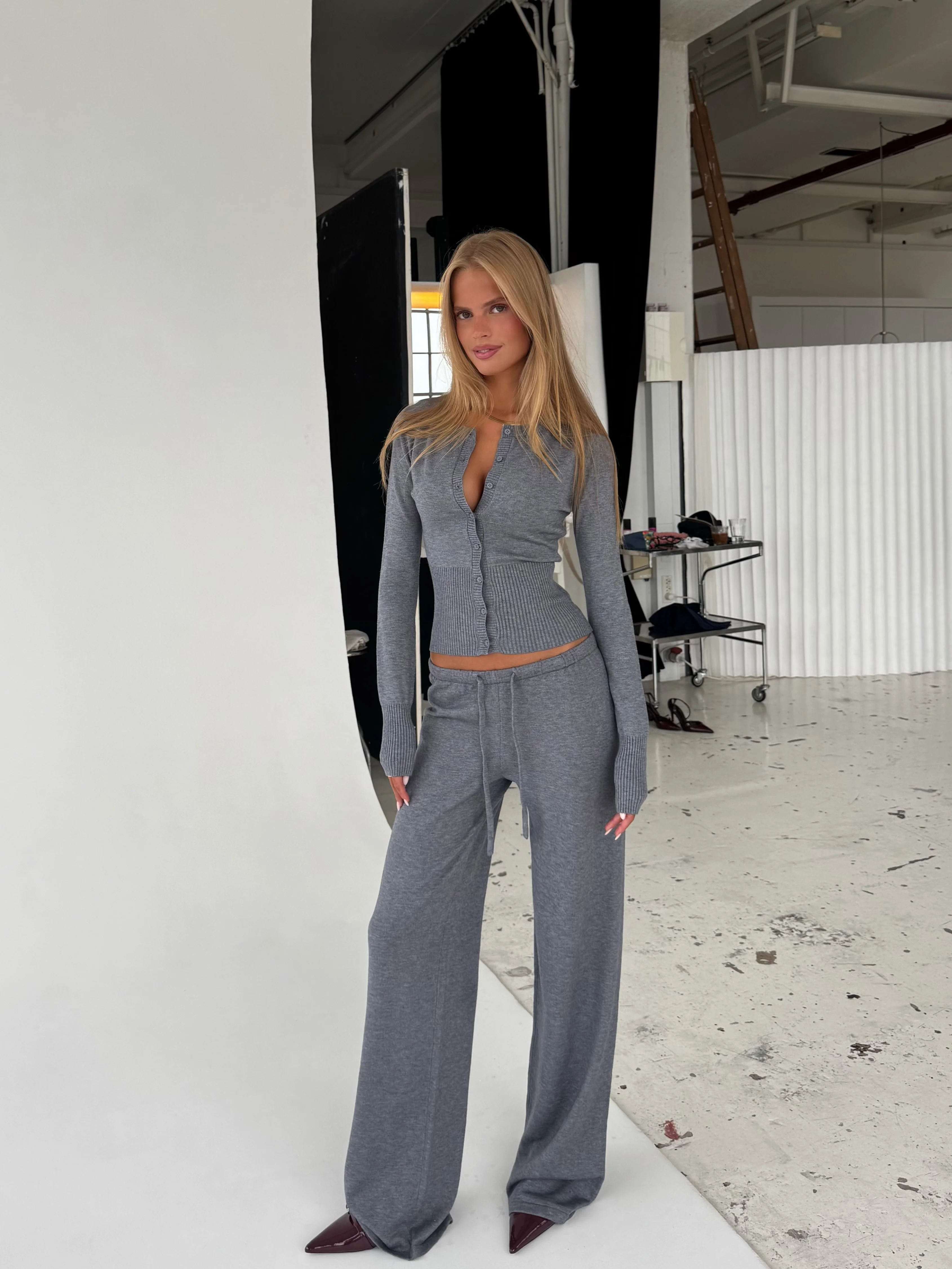 Knit pants - melange grau - Image 4
