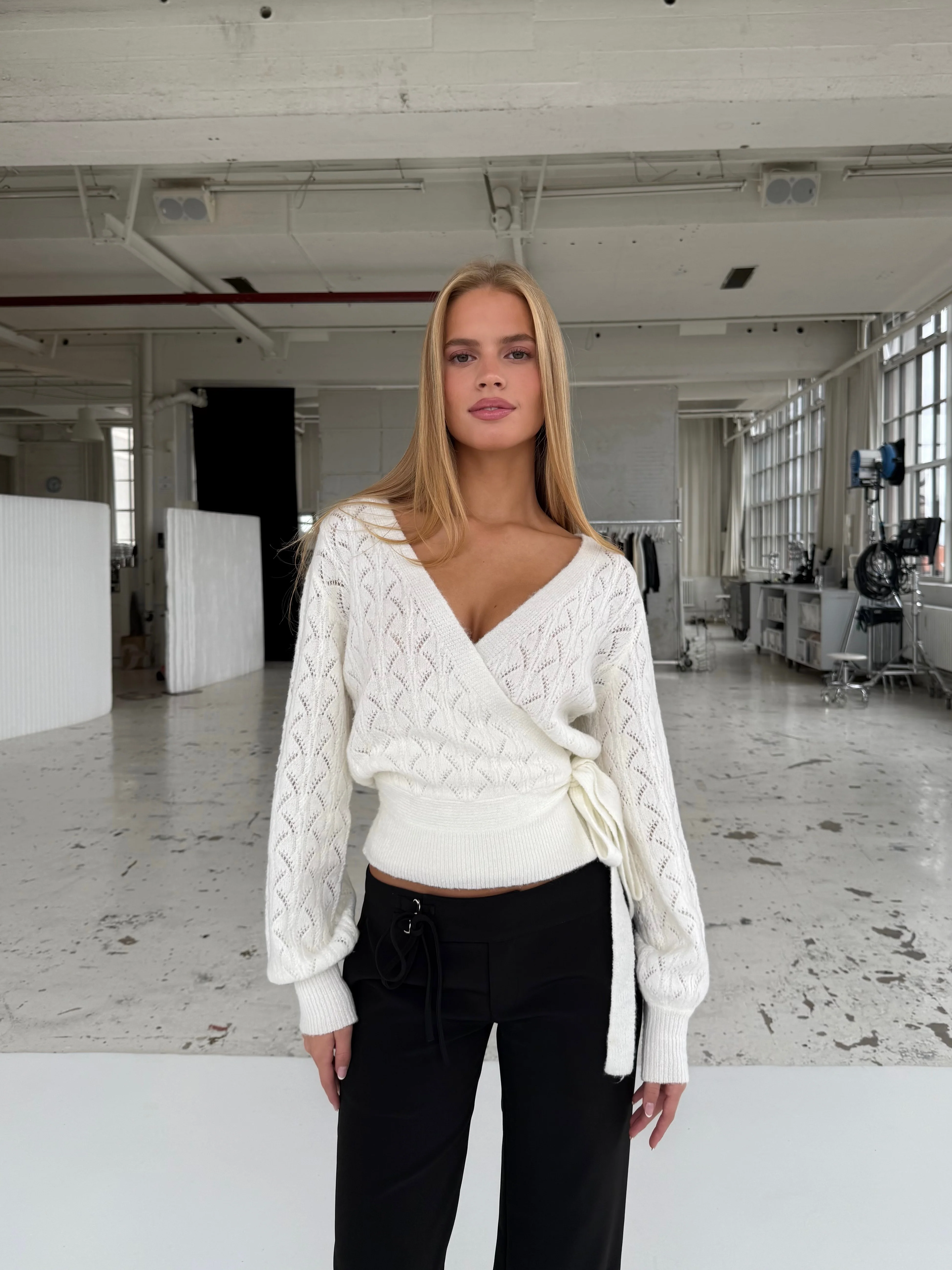 Lacework wool wrap - Weiß