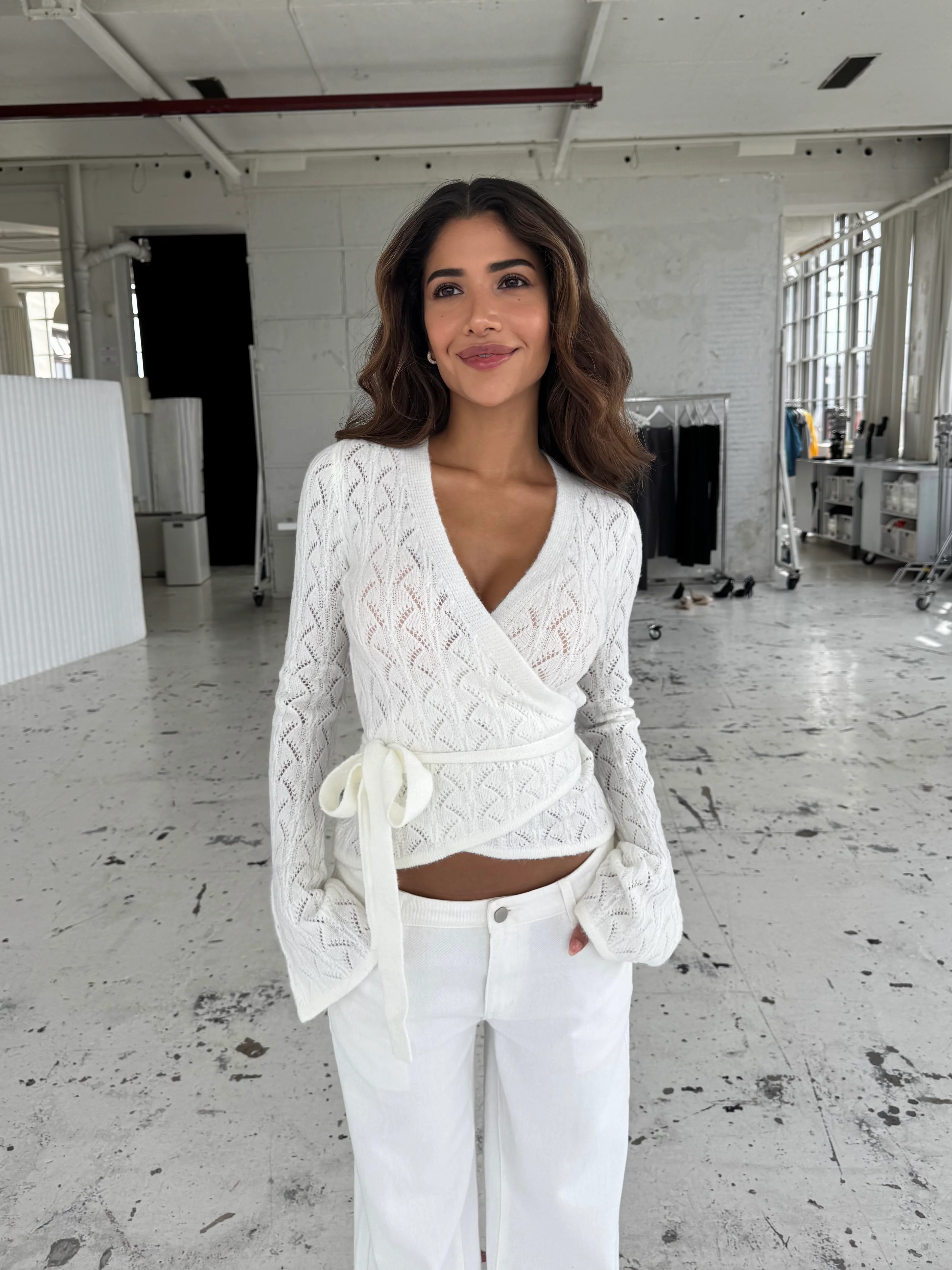 Lacework wool ballerina  - Weiß