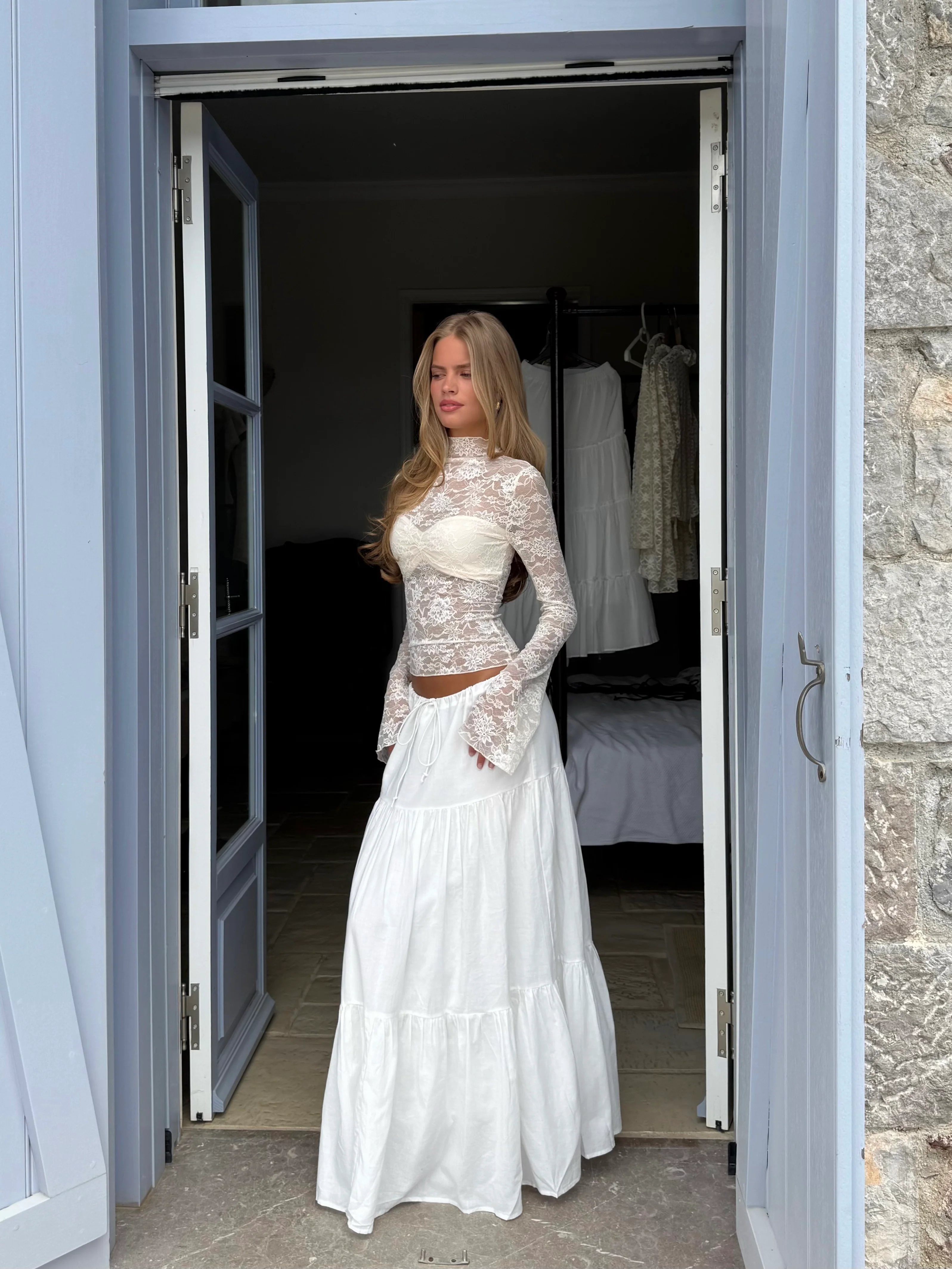 Lenia Lace Top - Creme
