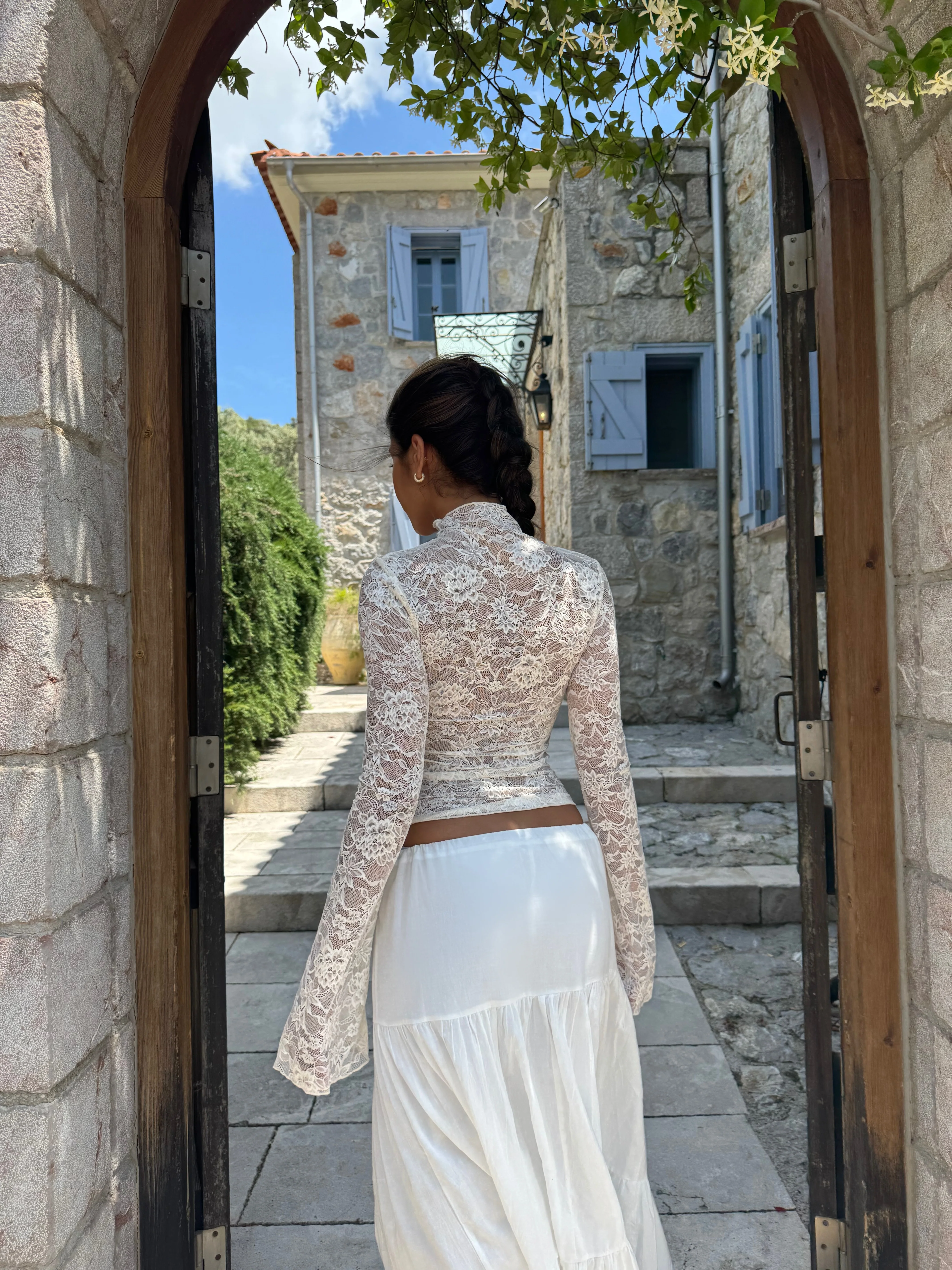 Lenia Lace Top - Creme - Image 2