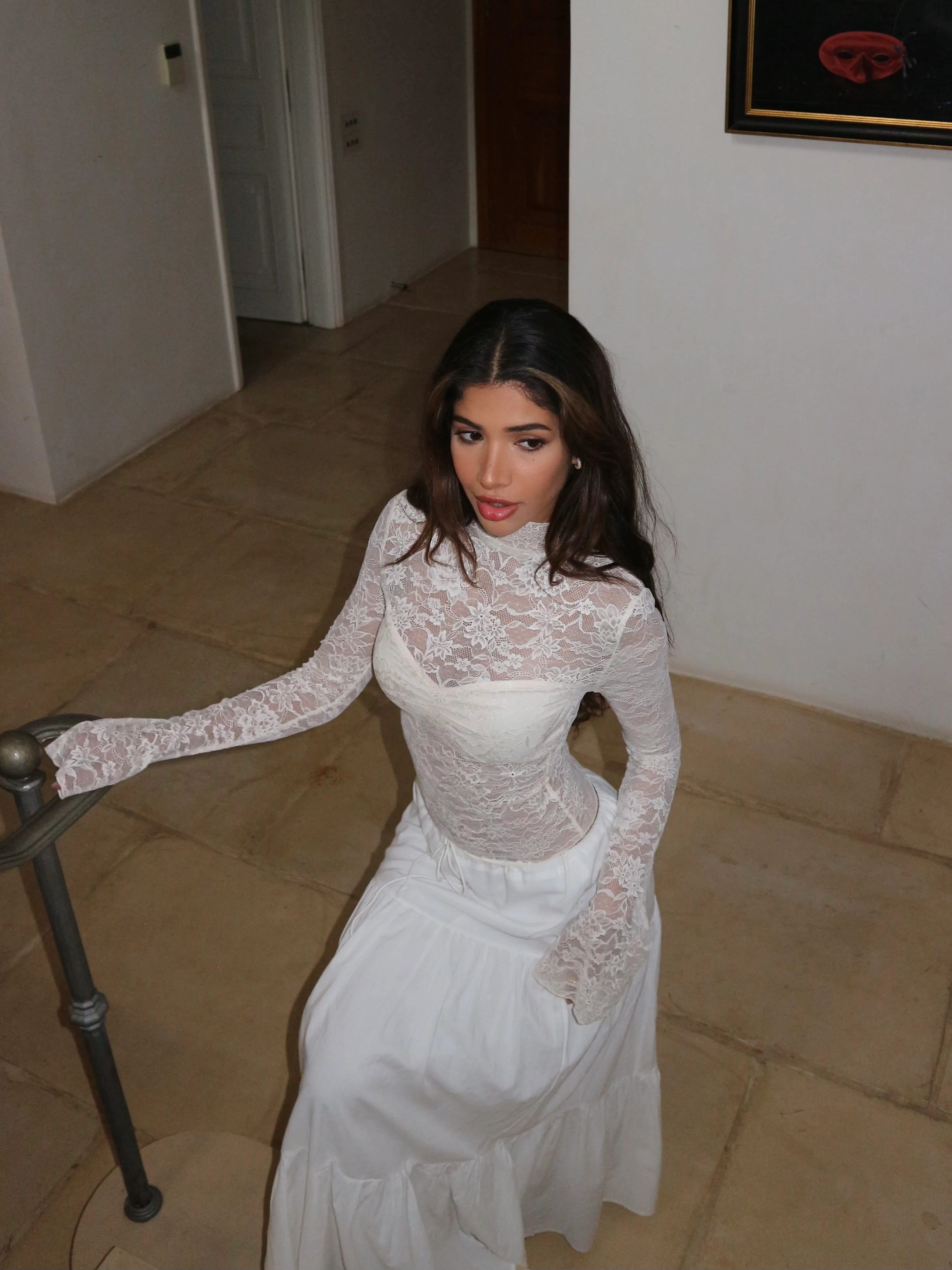 Lenia Lace Top - Creme - Image 4