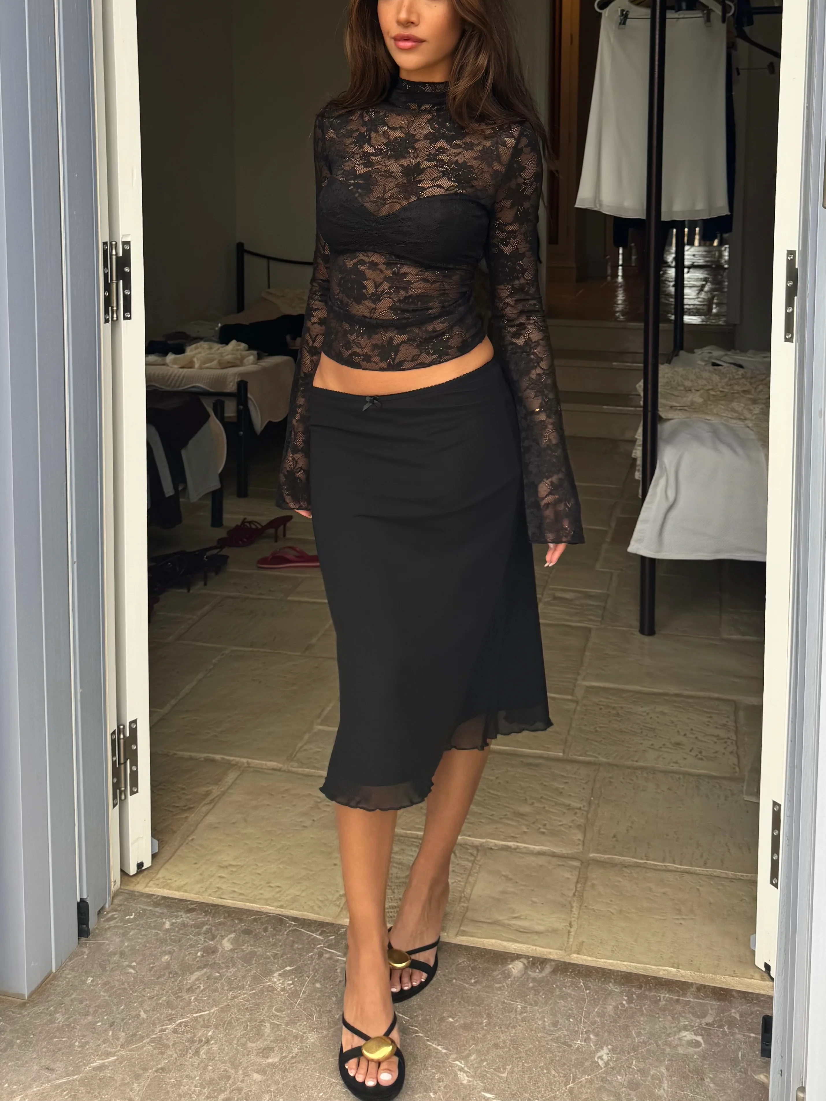 Lenia Lace Top - Schwarz - Image 4