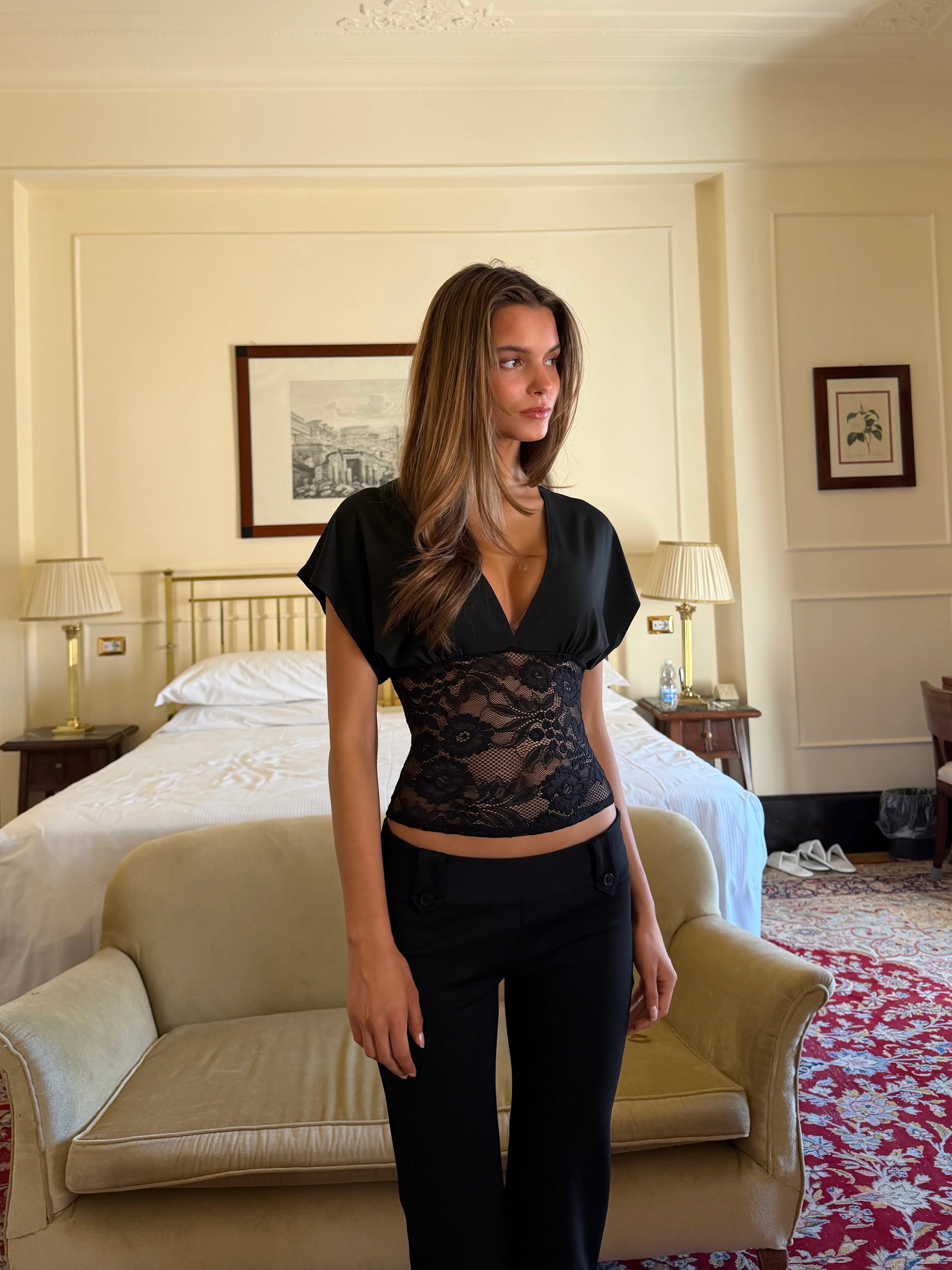 Lera Lace Top - Schwarz