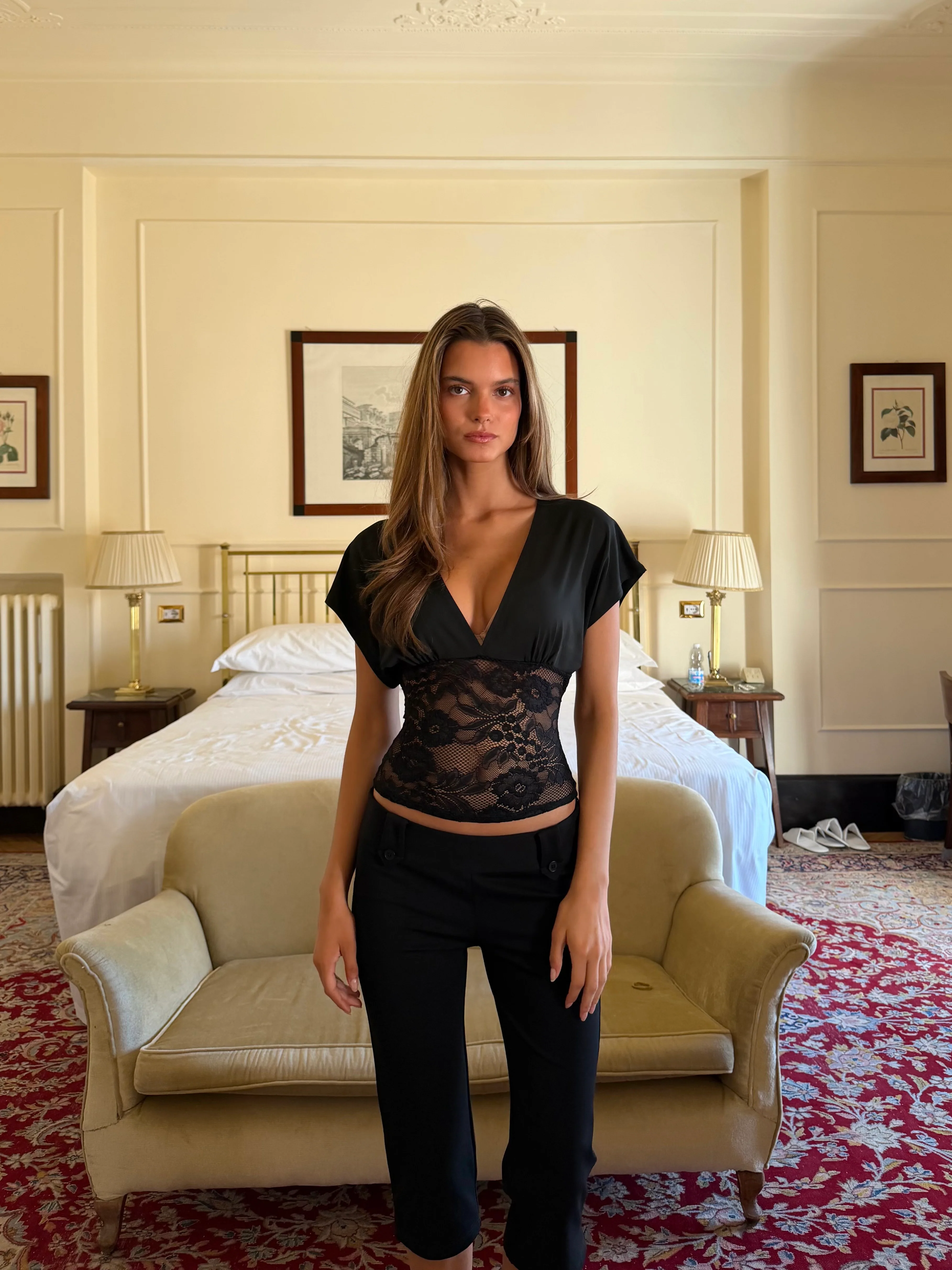 Lera Lace Top - Schwarz - Image 2