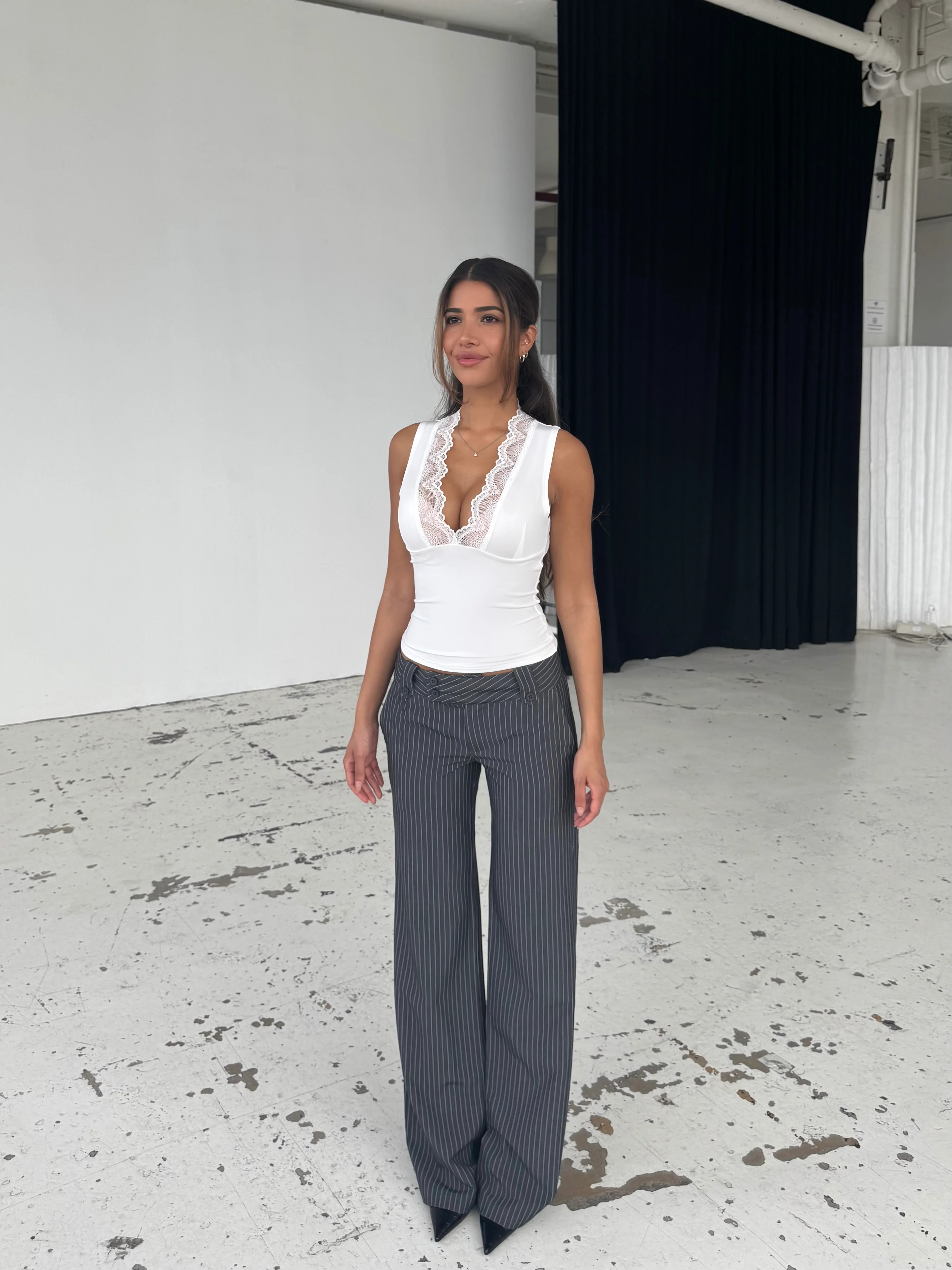 Lucia basic lace top - weiß - Image 3