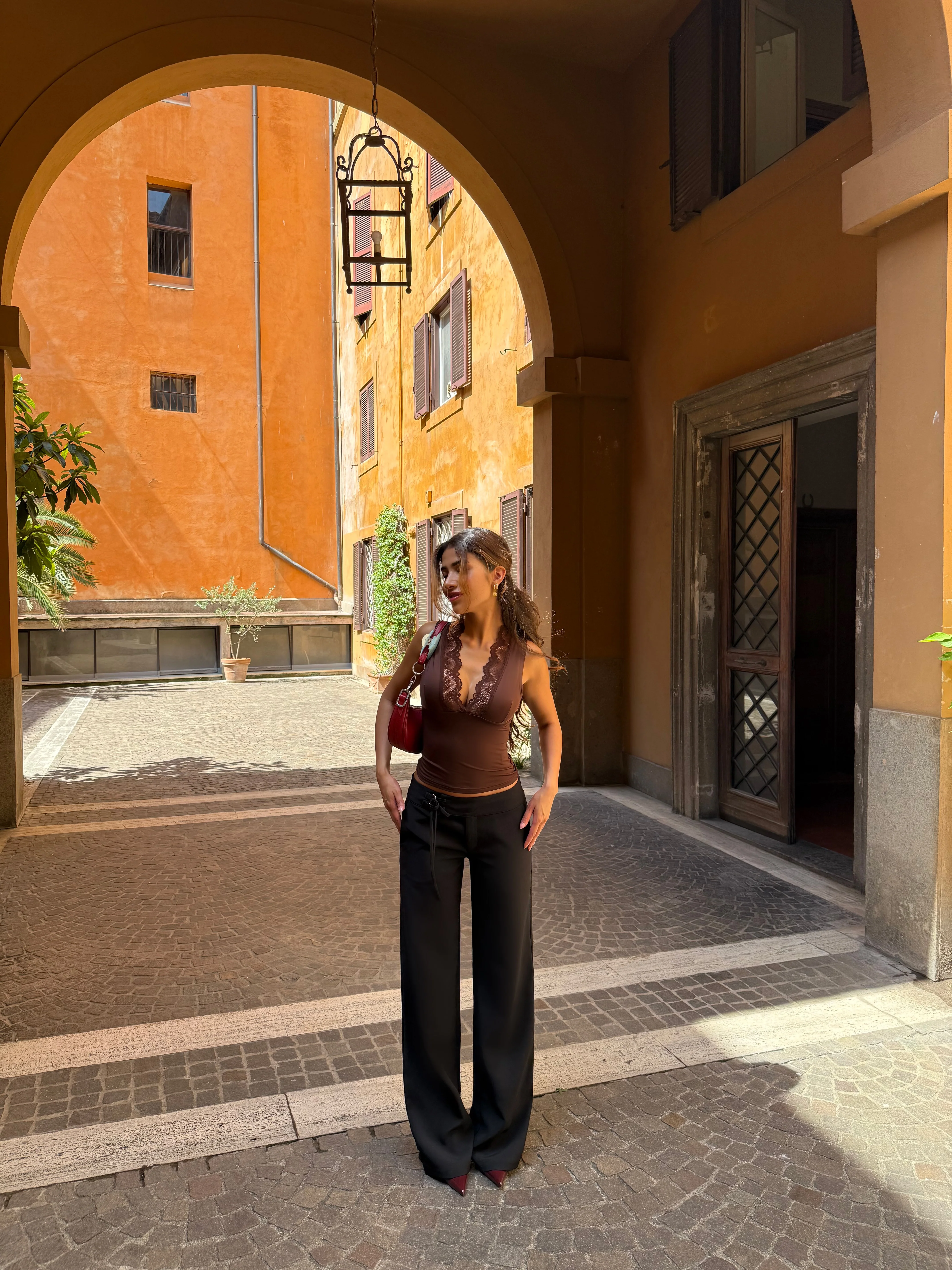 Lucia basic lace top - dunkelbraun - Image 5