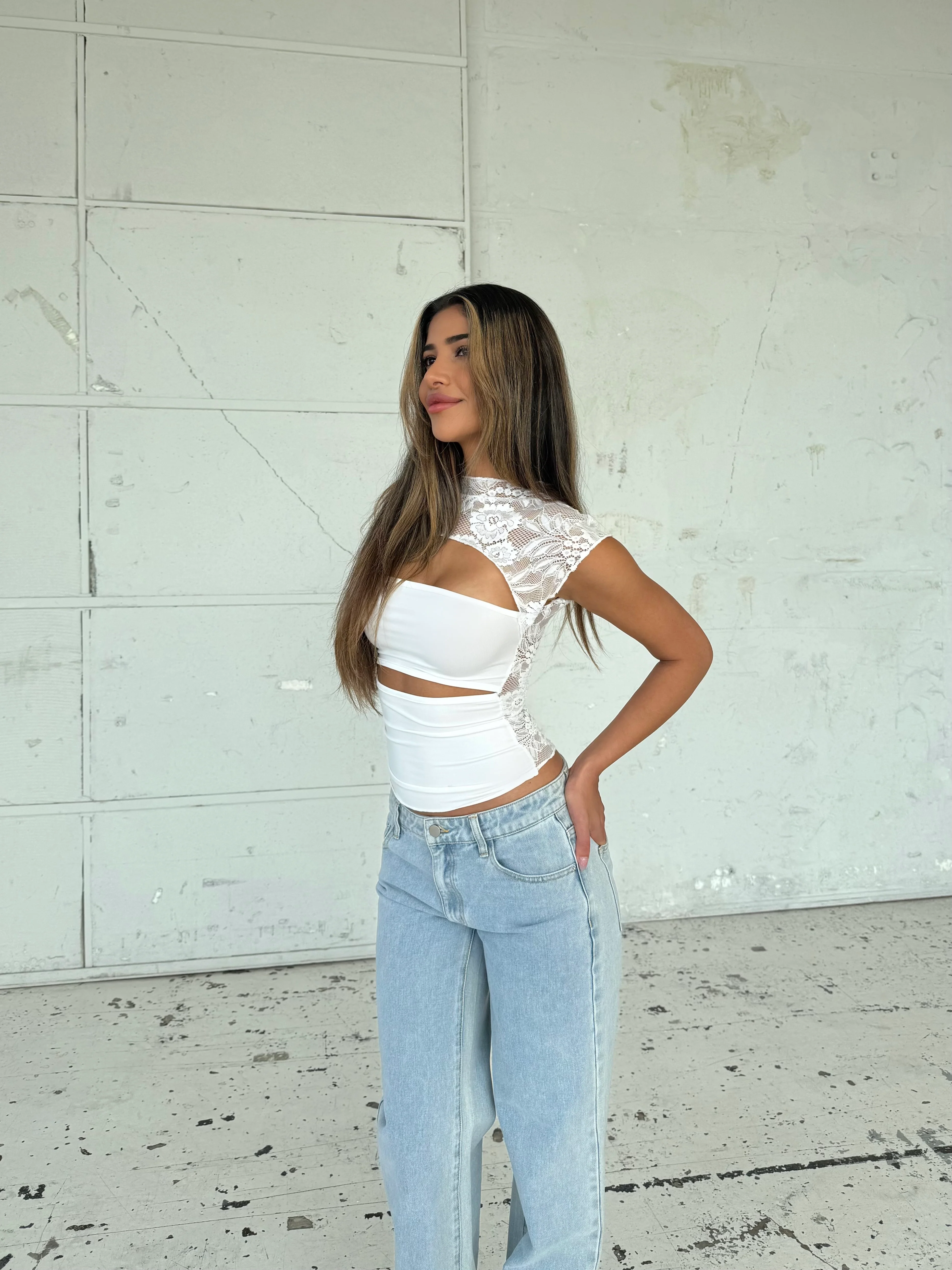Lucy Lace Top - Weiß