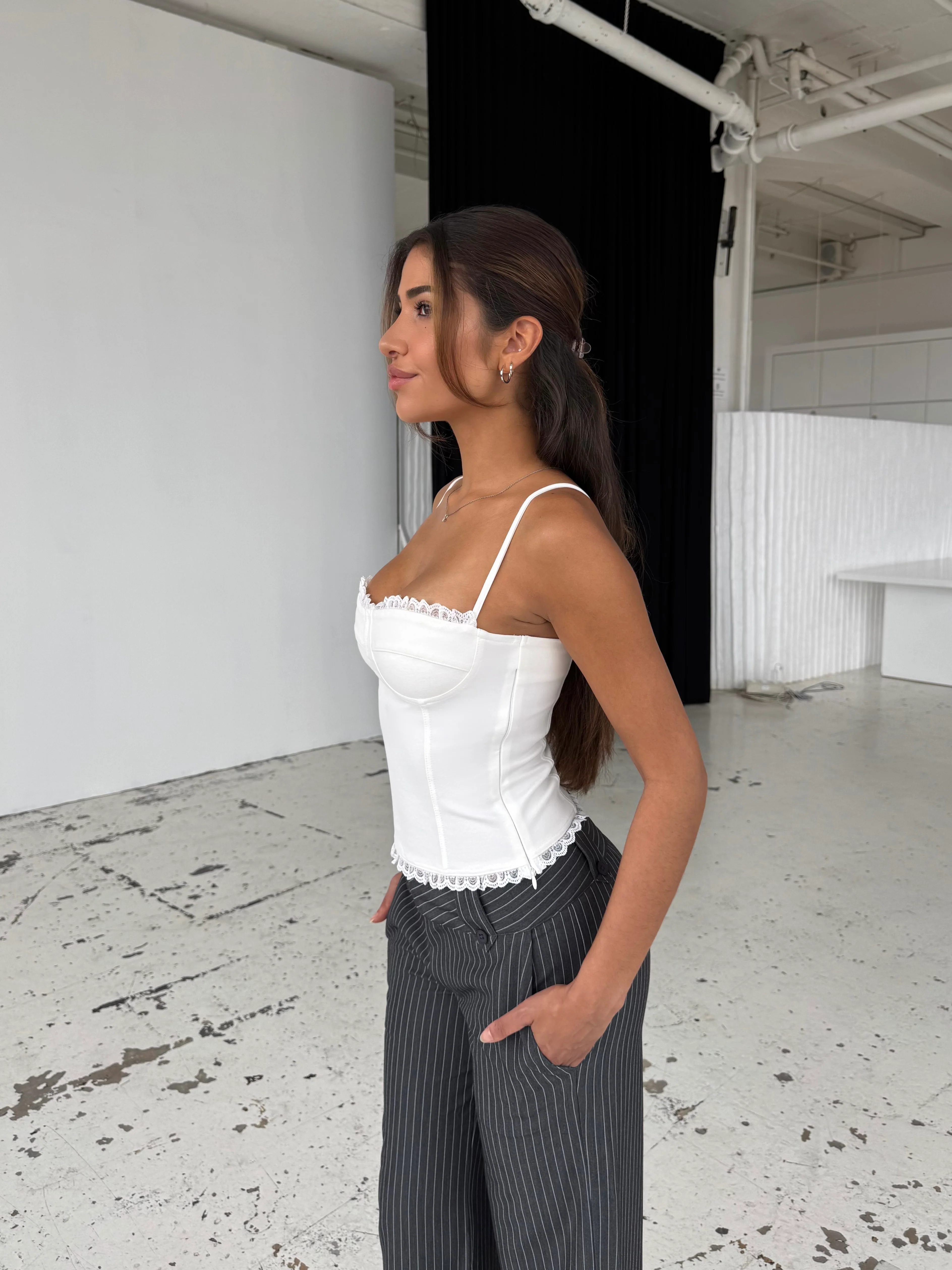Lula Lace Corset Top - Weiß