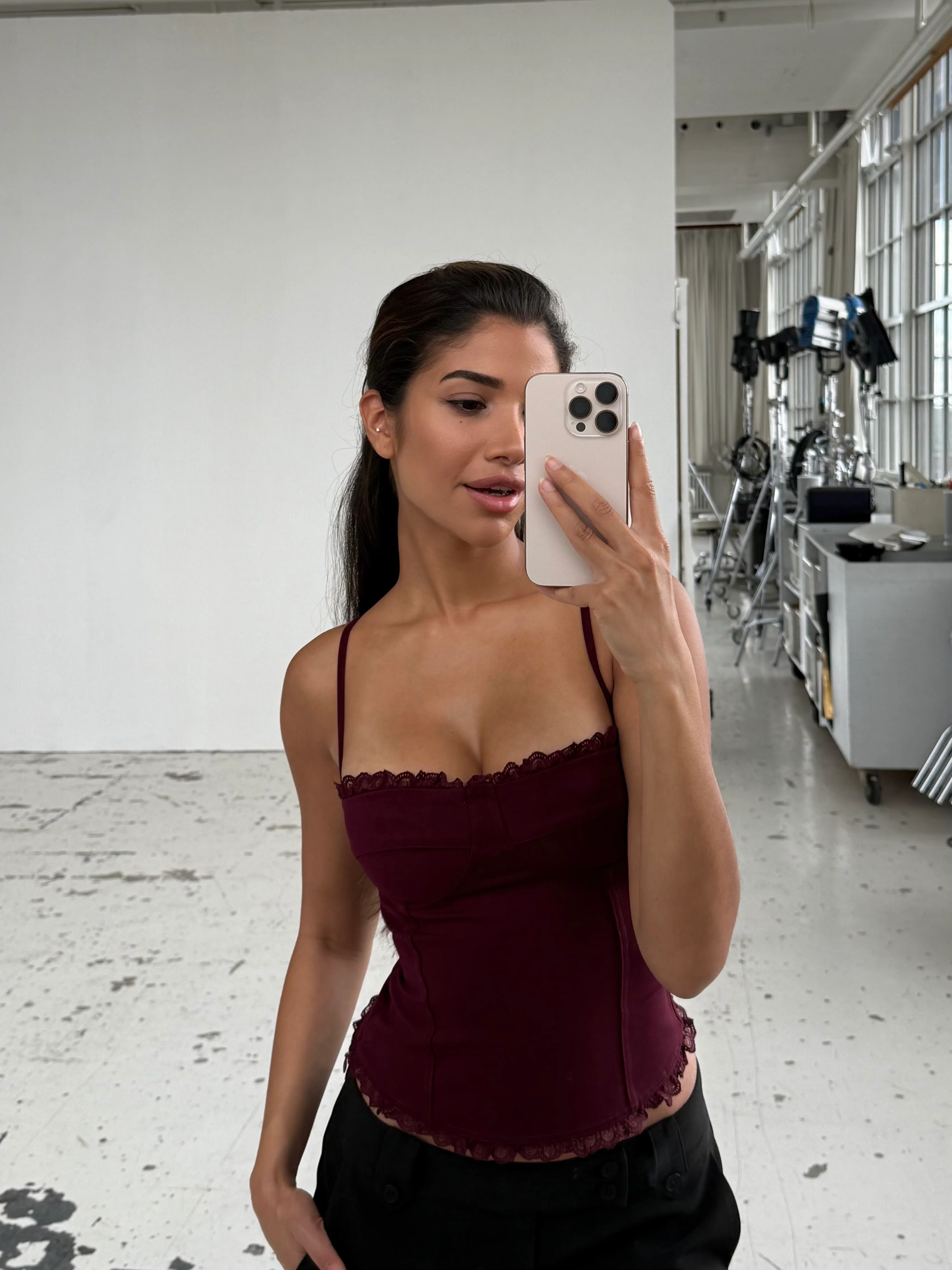 Lula lace corset top - Dunkelrot - Image 6