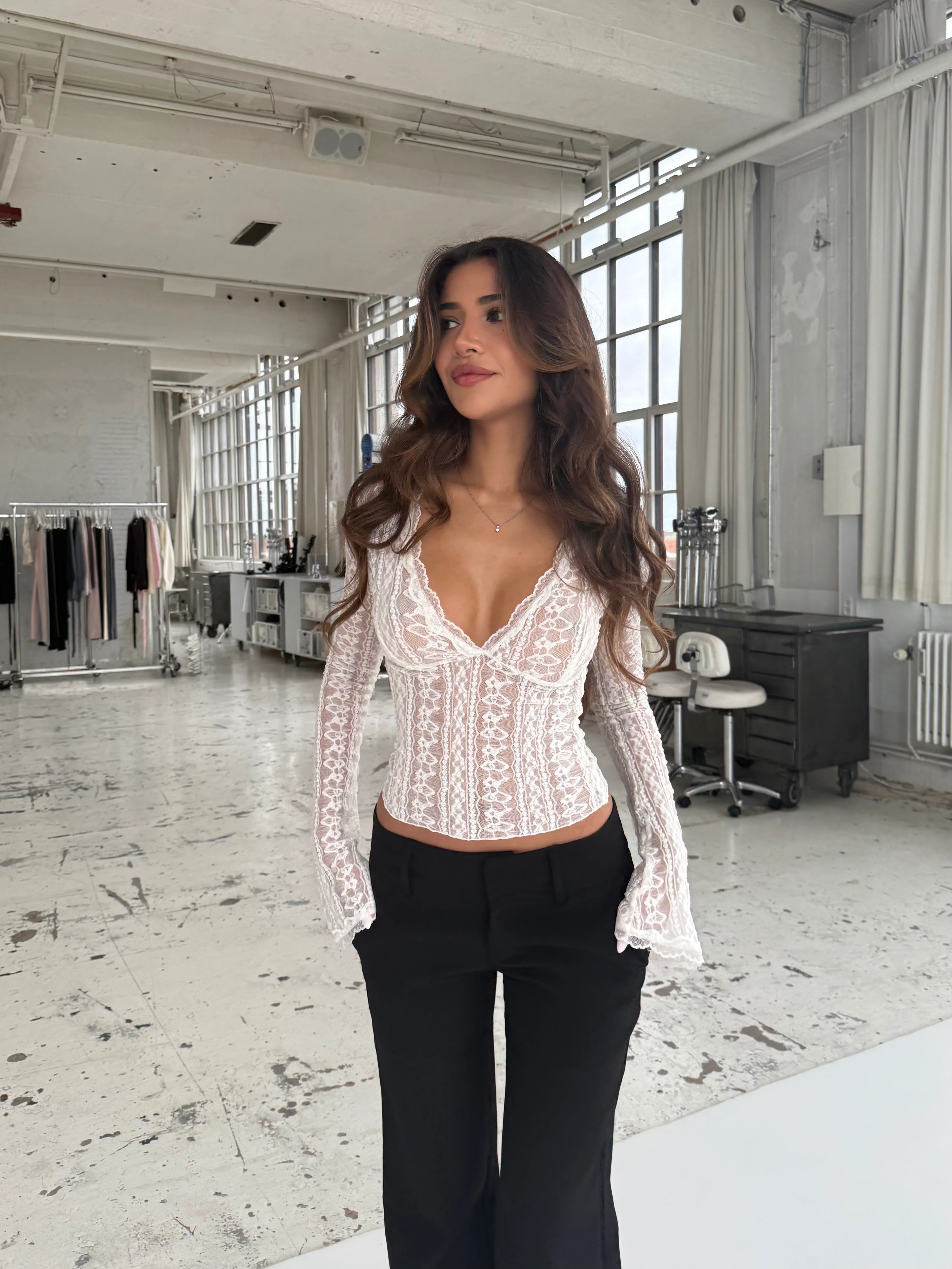 Lyra Lace Top - Weiß