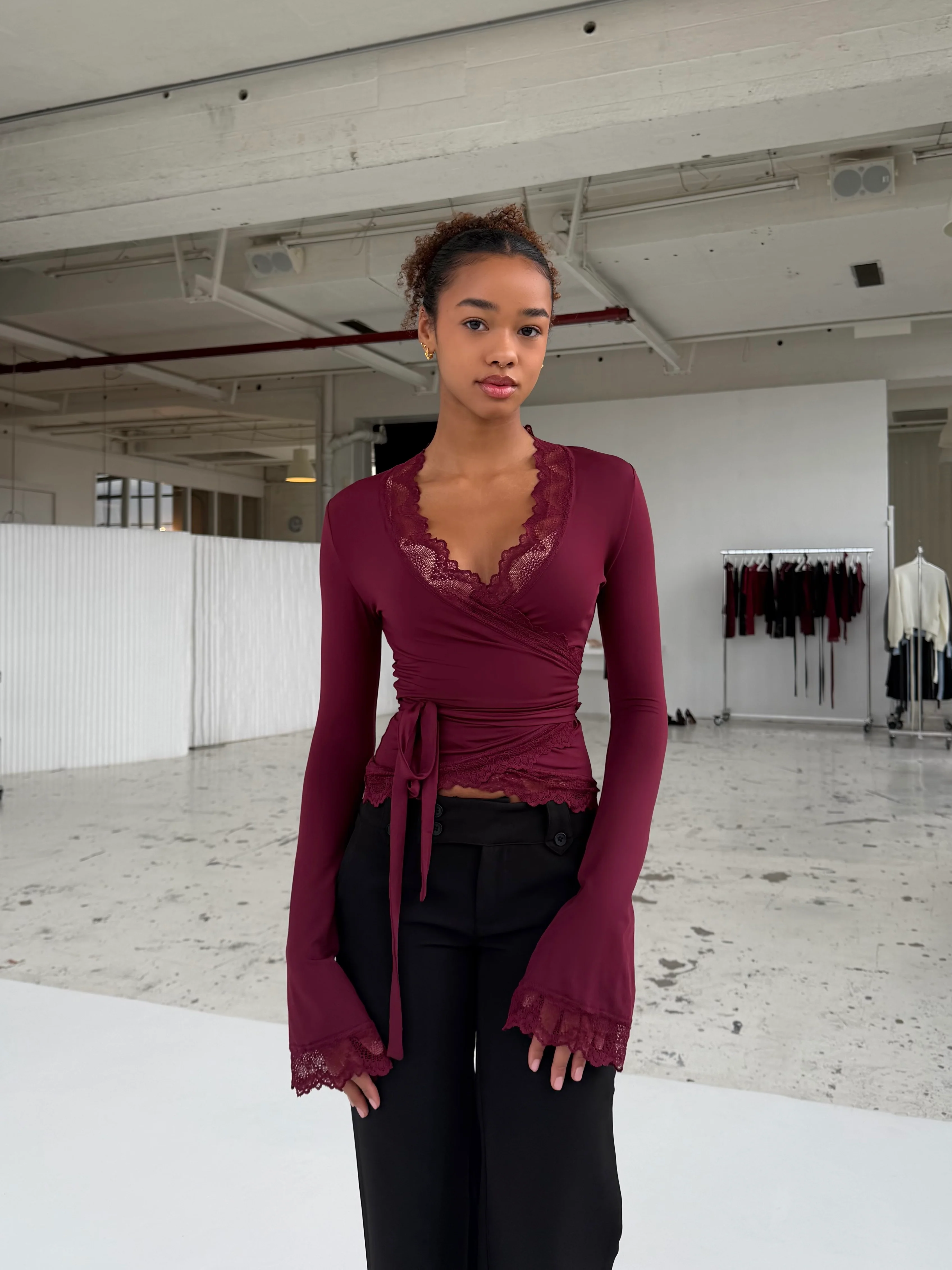 New Ballerina Basic Lace Top - Bordeaux