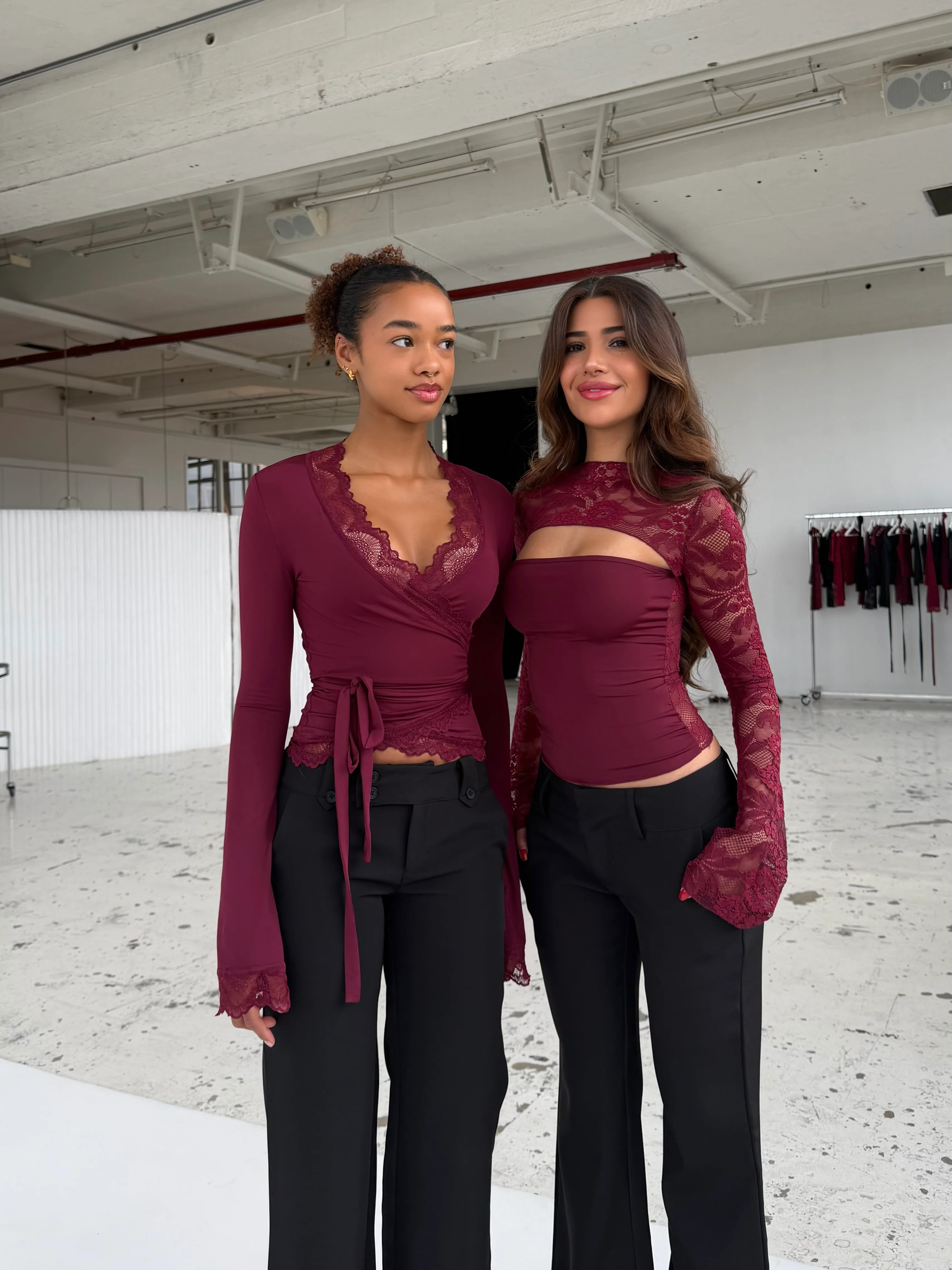 New Ballerina Basic Lace Top - Bordeaux - Image 4