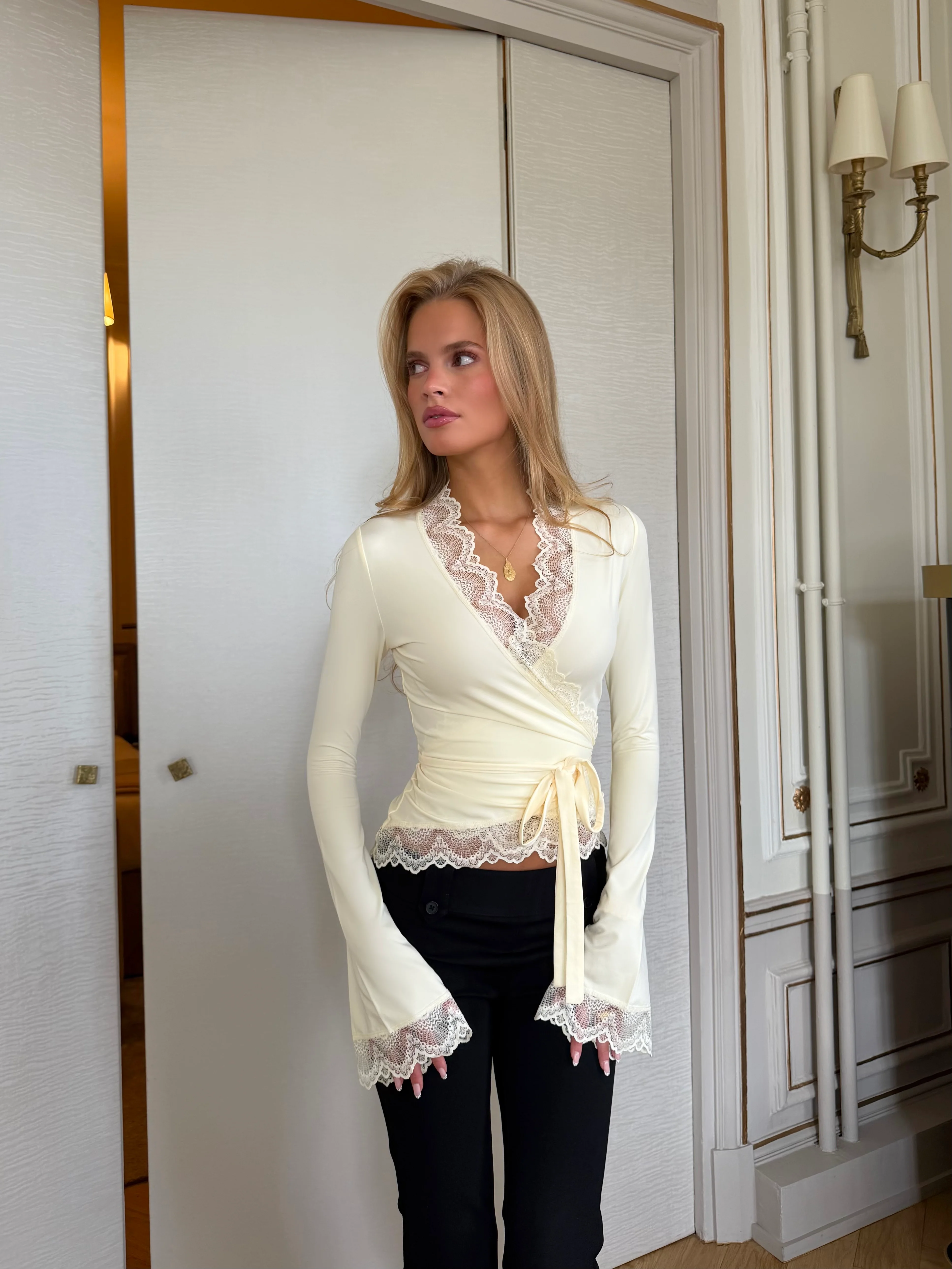 New Ballerina Basic Lace Top - Hellgelb - Image 4
