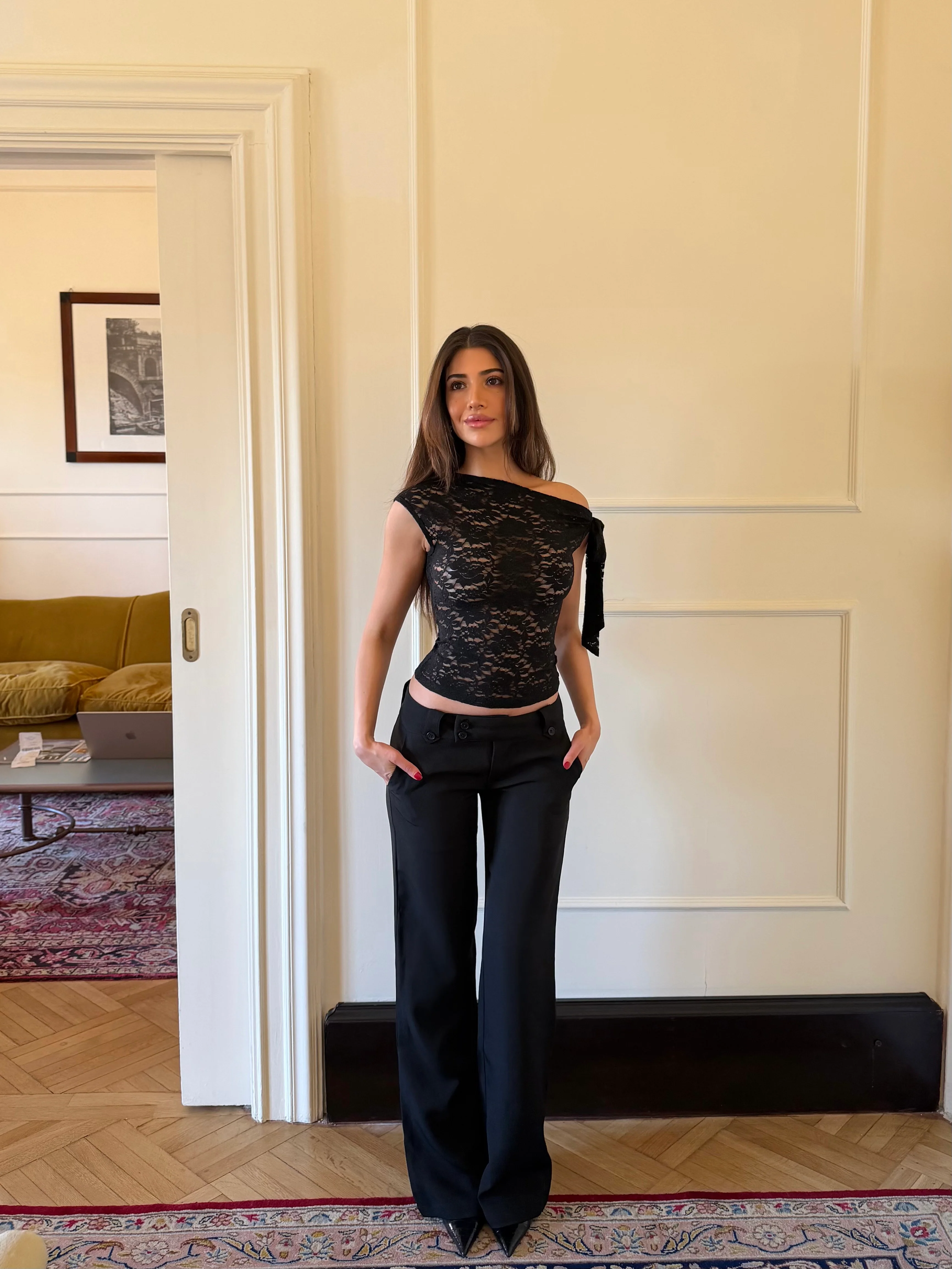 Noa Lace Top - Schwarz  - Image 3