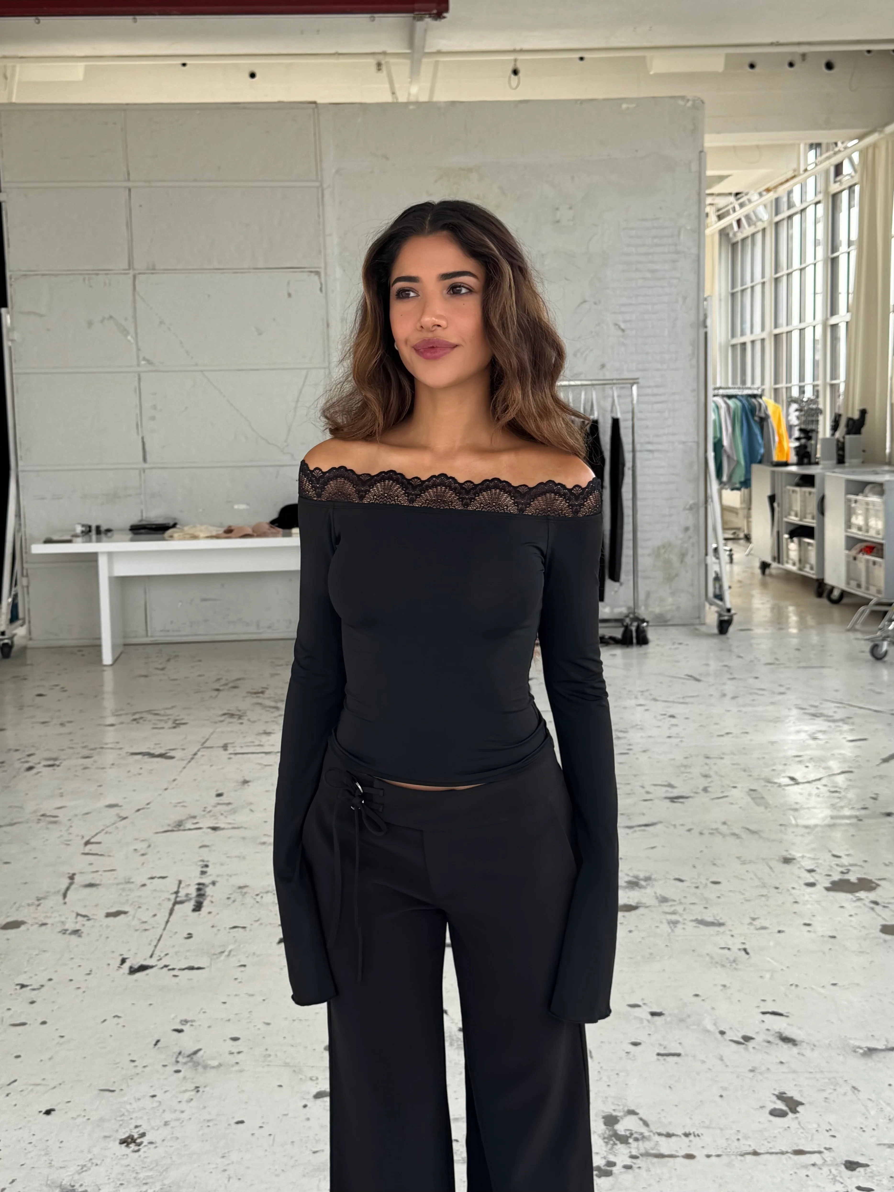 Bari basic lace top - Schwartz