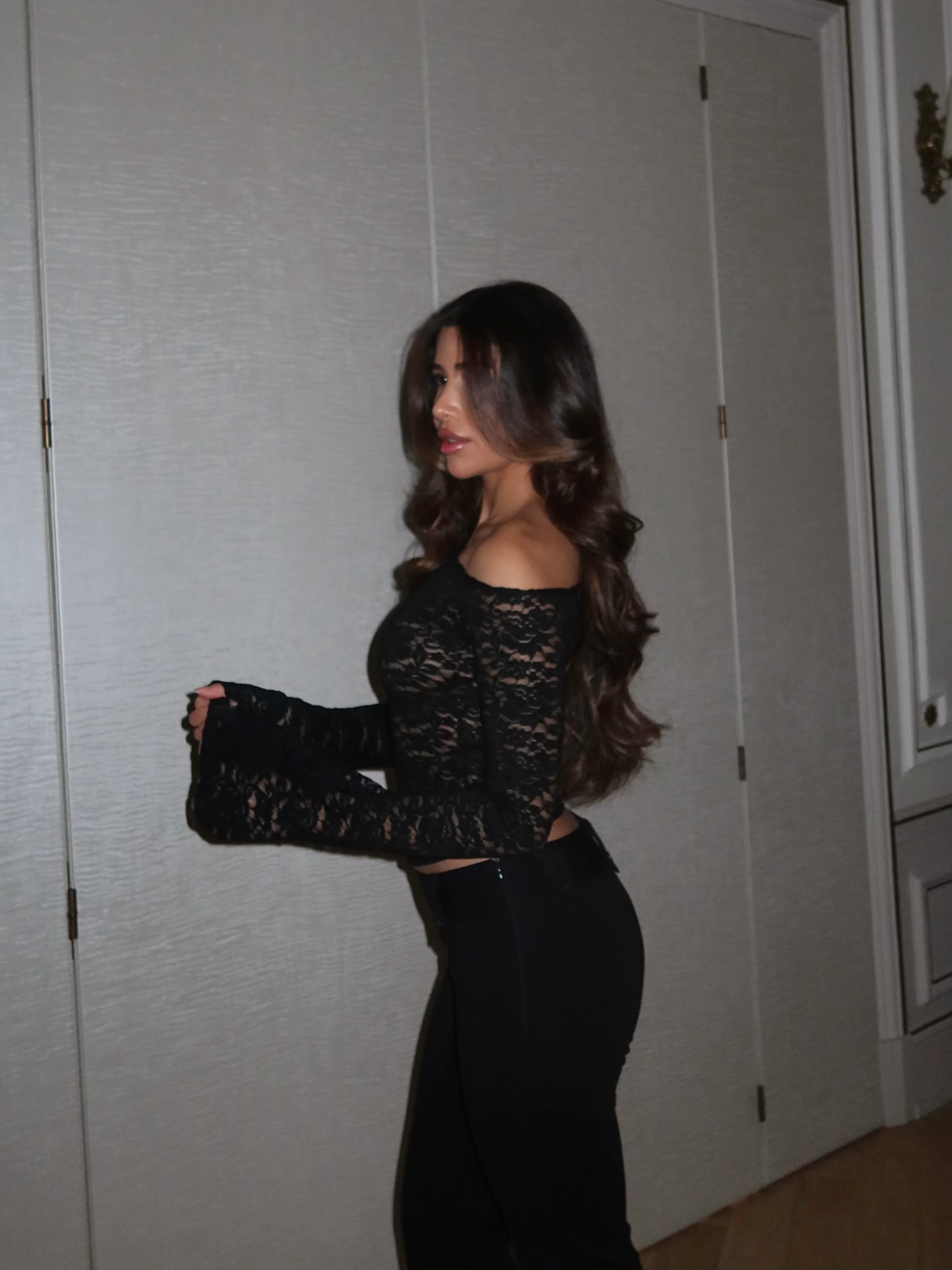 Rina Lace Top - Schwarz - Image 2