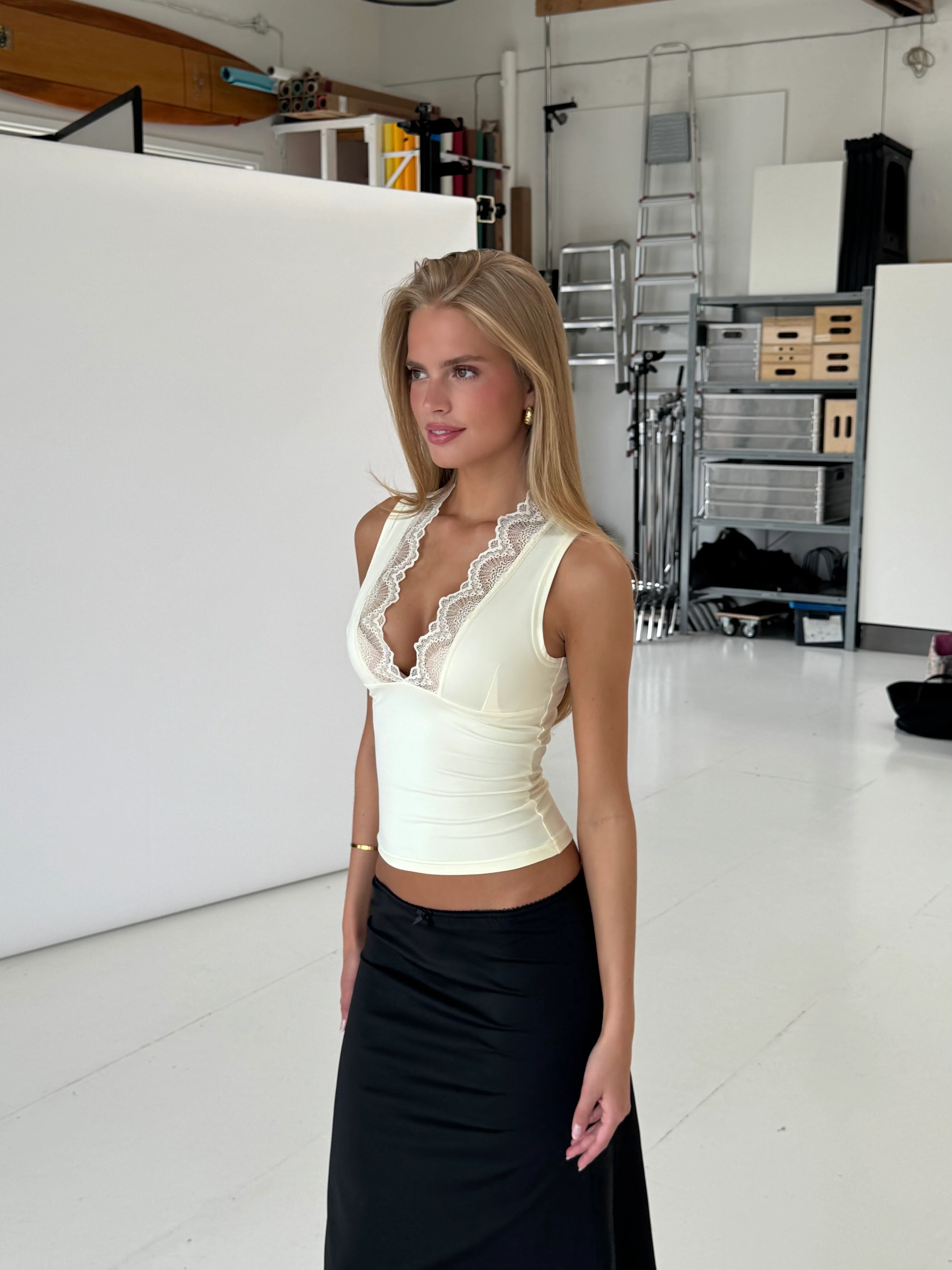Lucia Basic Lace Top - Hellgelb - Image 2