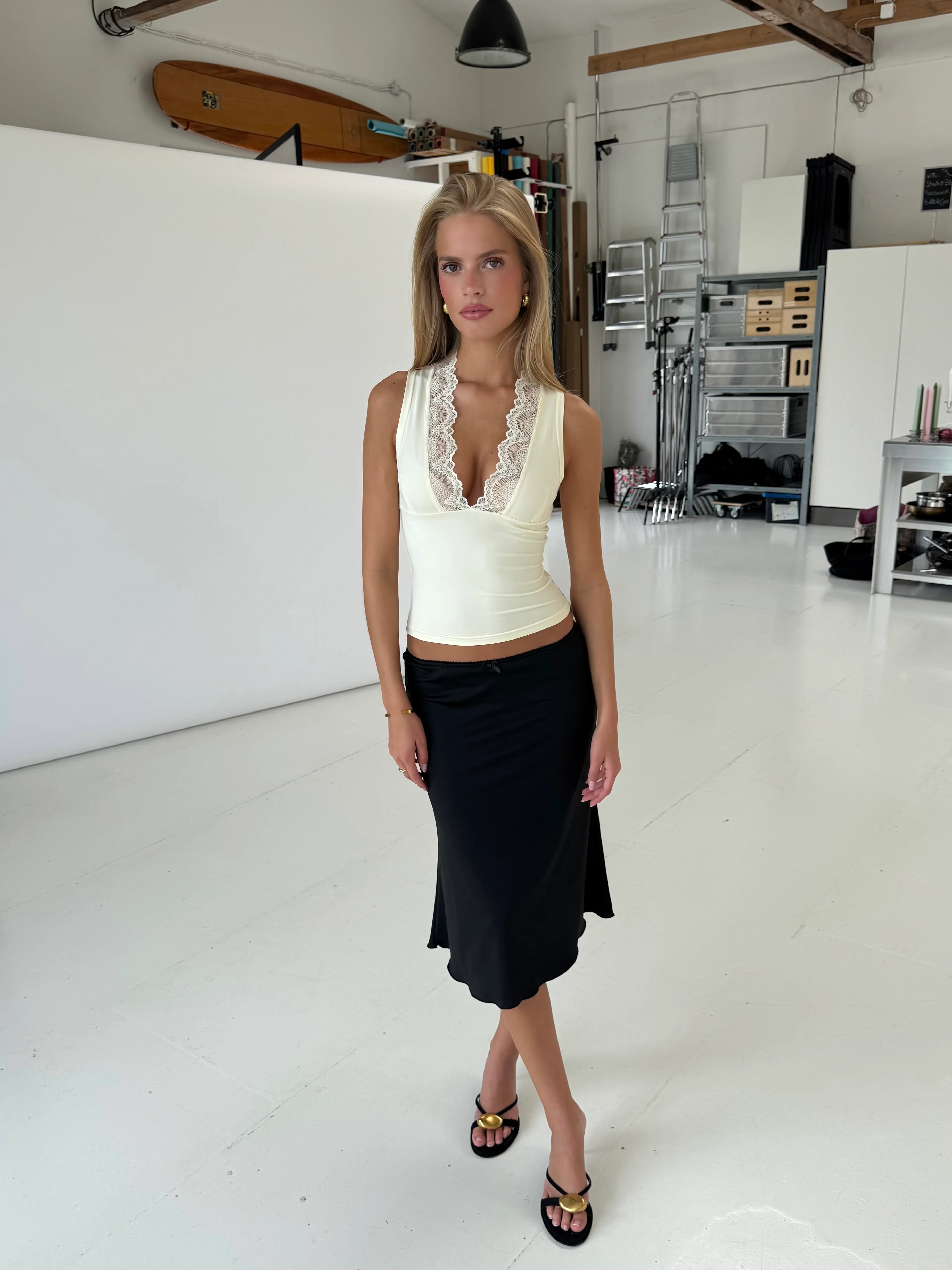 Lucia Basic Lace Top - Hellgelb - Image 3
