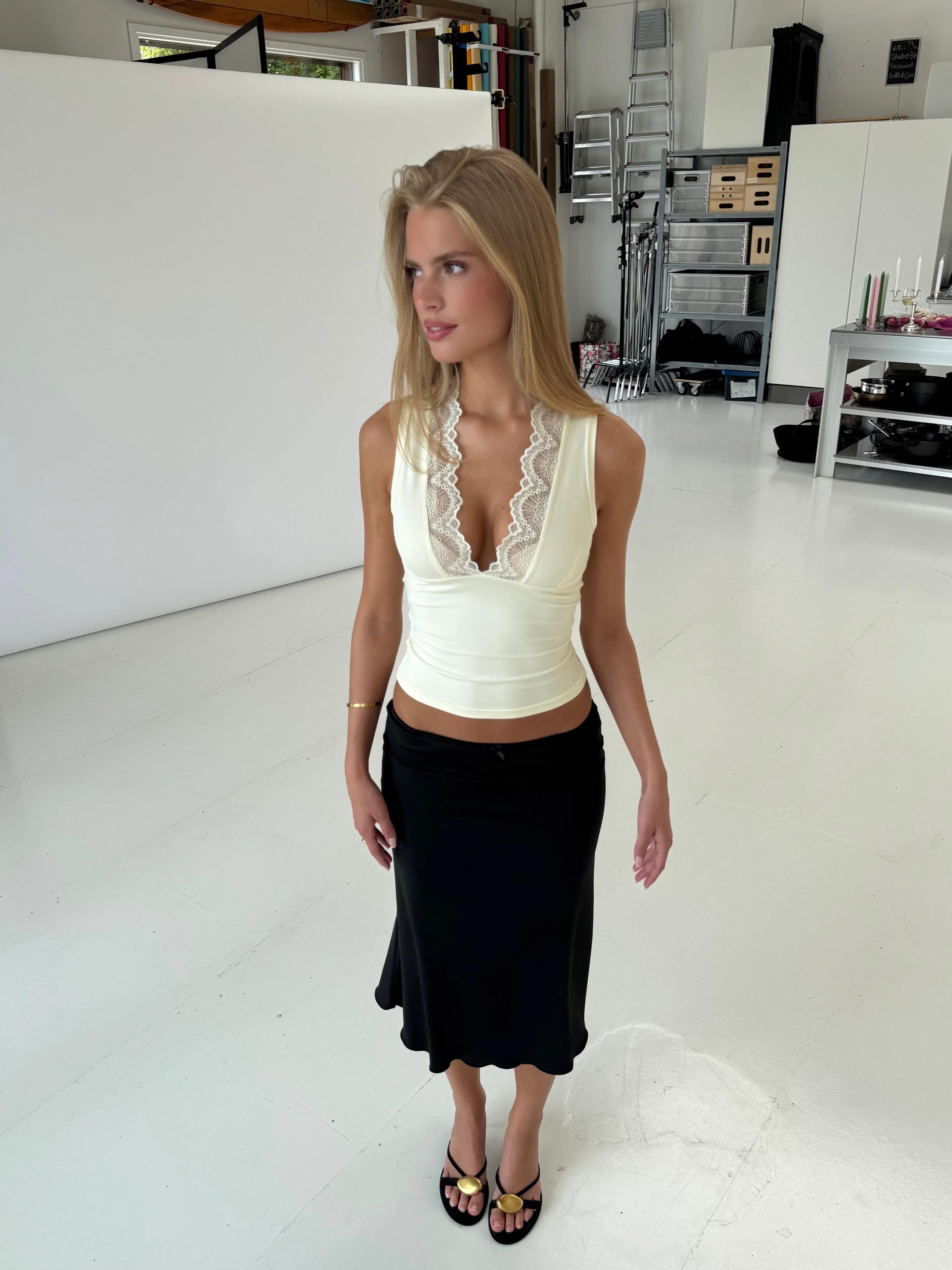 Lucia Basic Lace Top - Hellgelb - Image 4