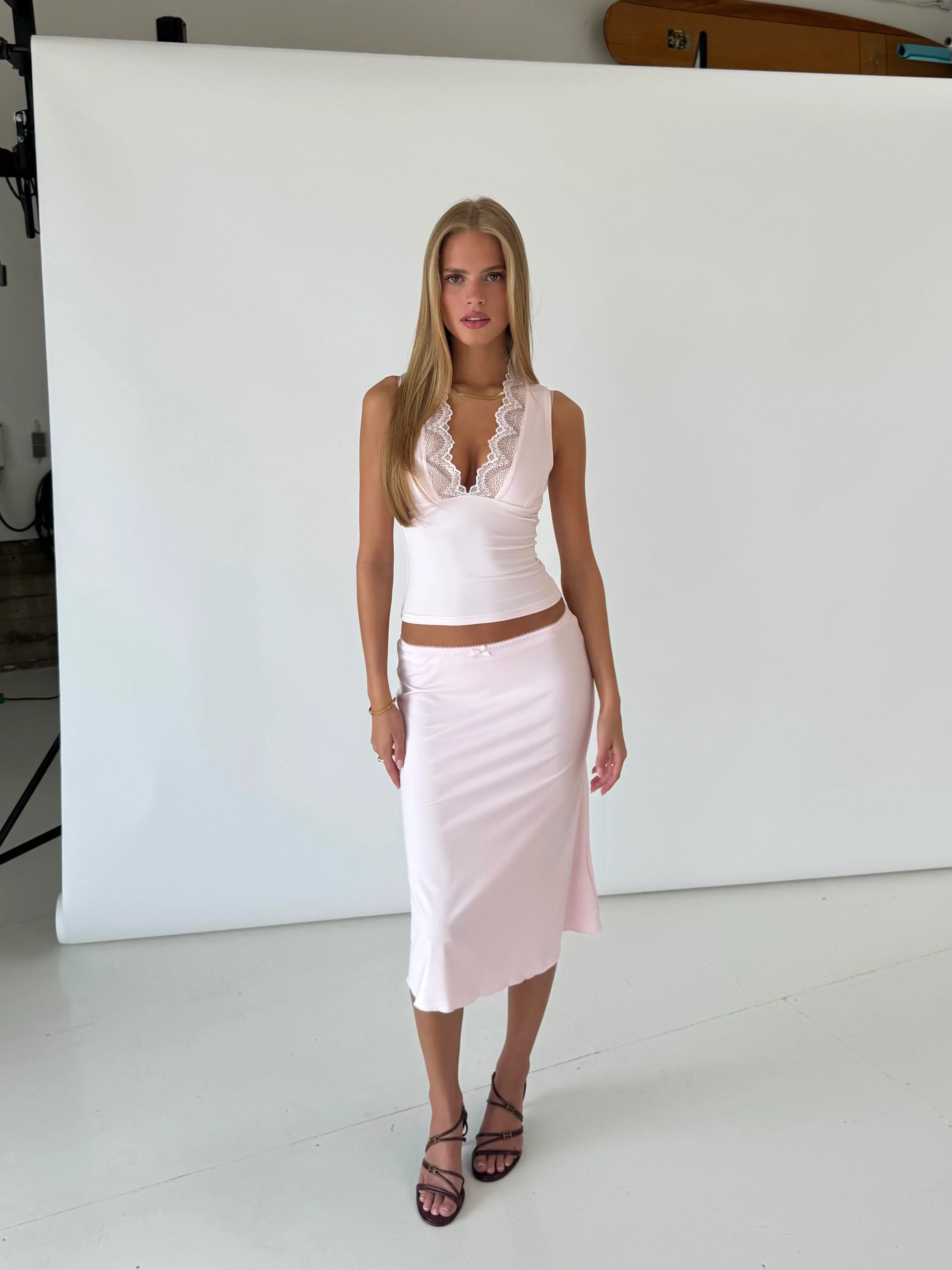 Lucia Basic Lace Top - Pink - Image 5