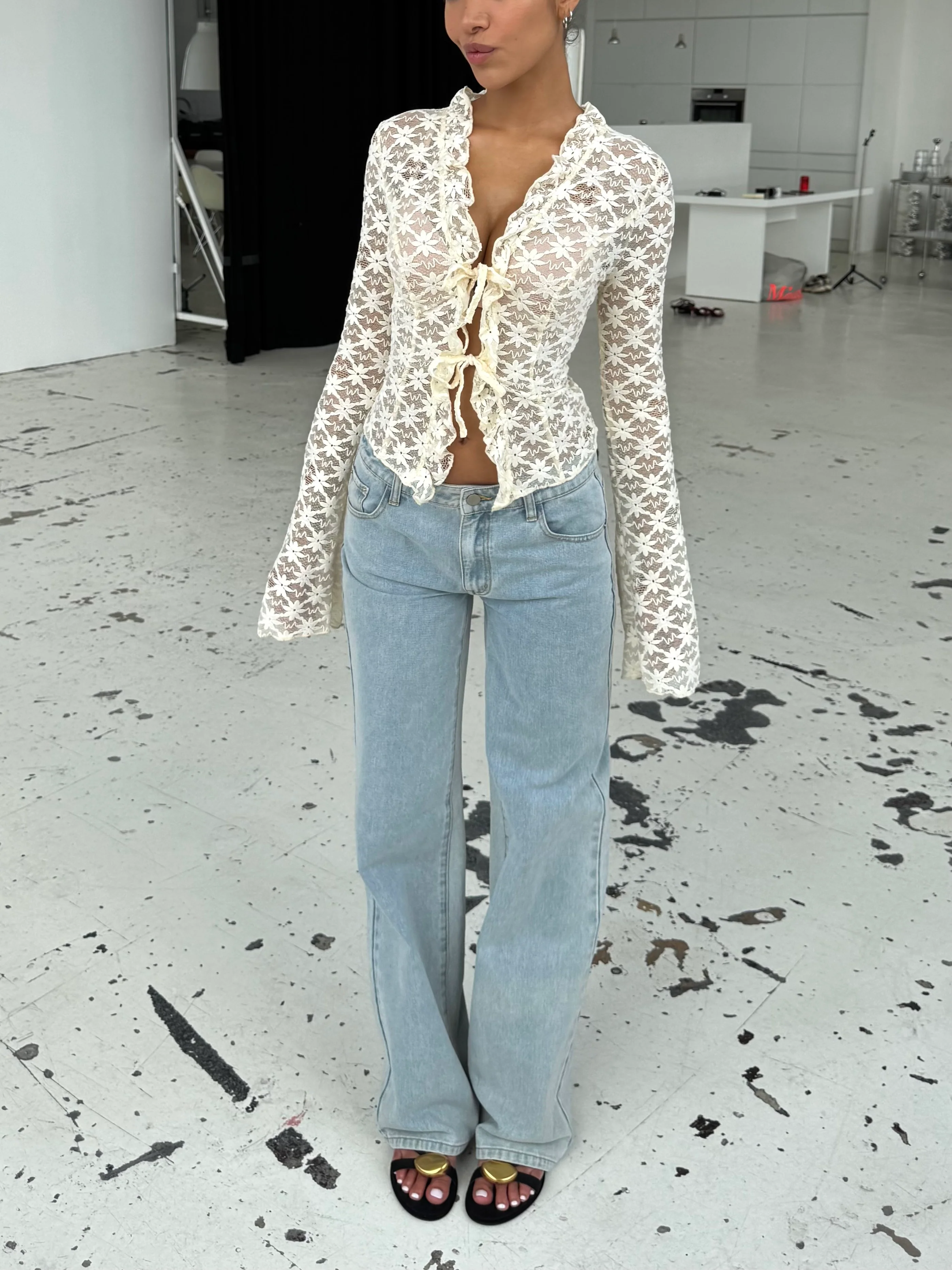Thalia Trimm Lace top - Creme - Image 6