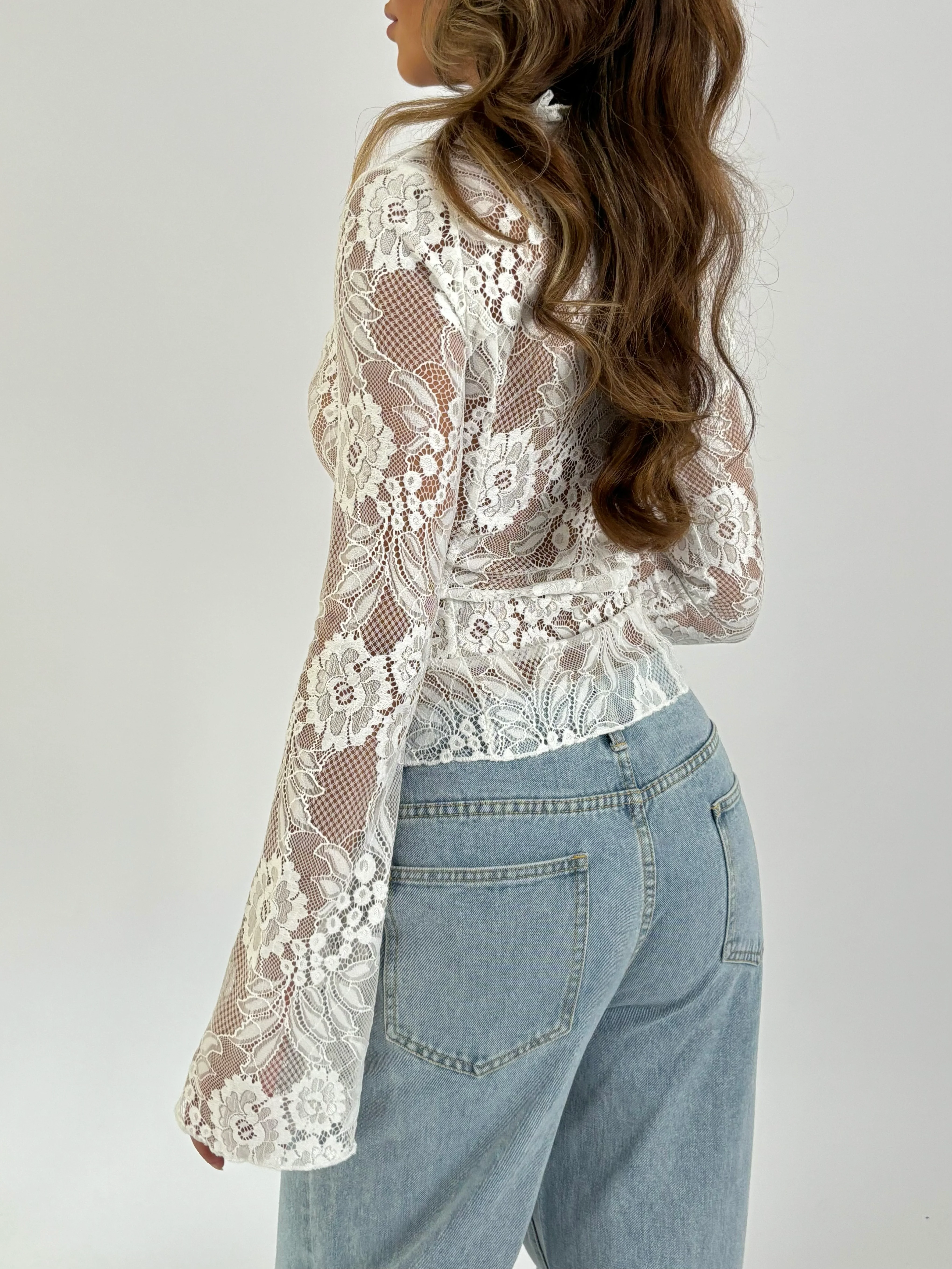Trim lace top - Weiß - Image 3