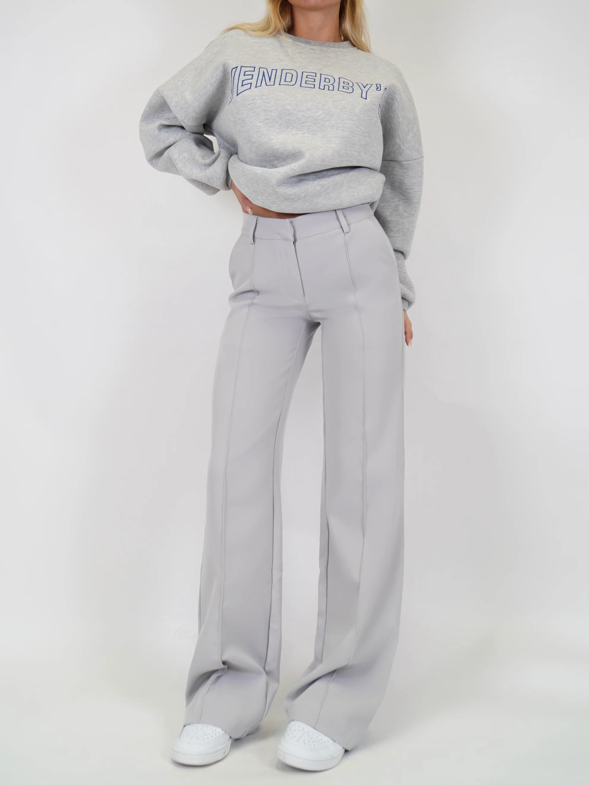 Vera Wide Hose - hell Silbergrau